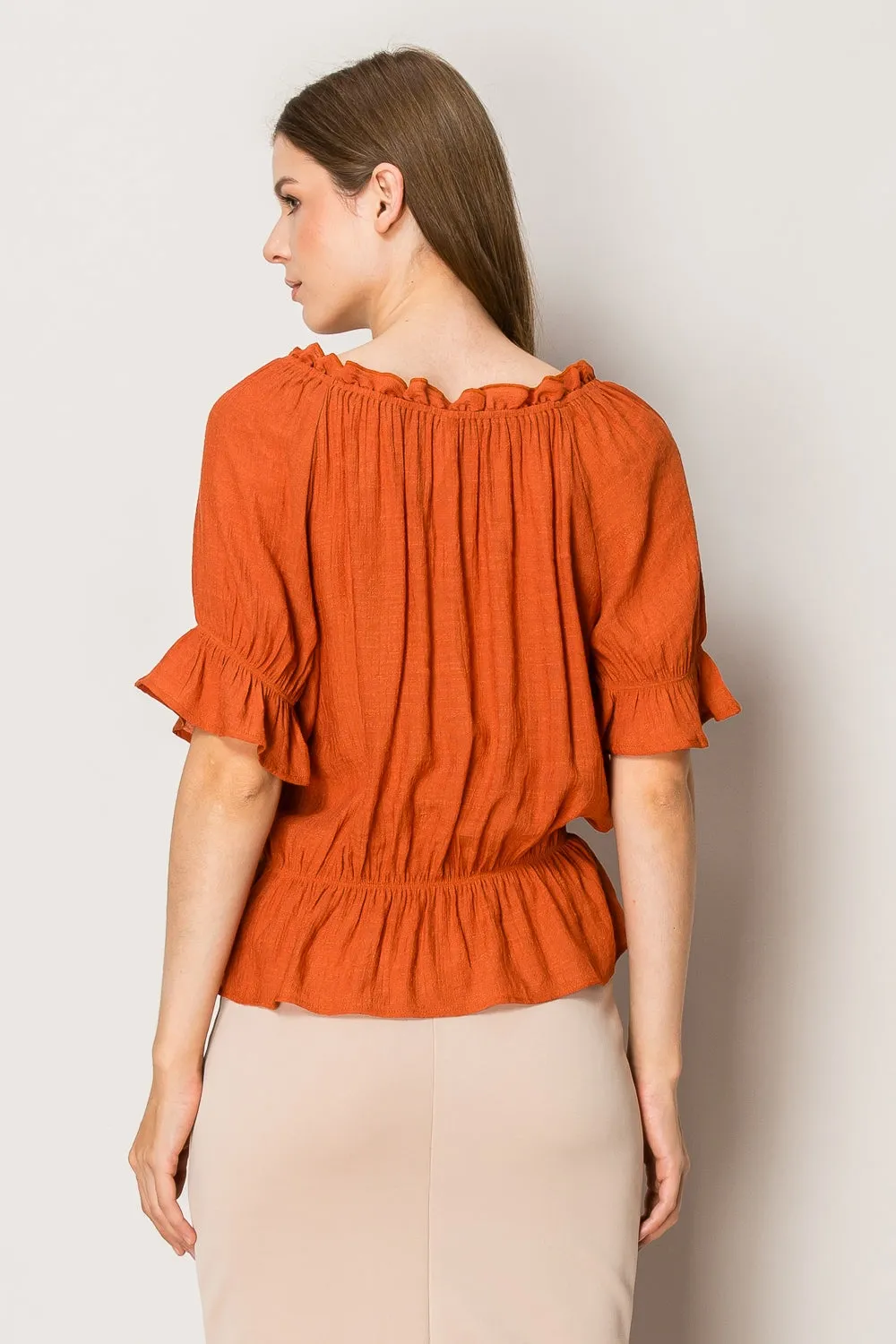 PUPLUM PEASANT BABY RUFFLE BLOUSE