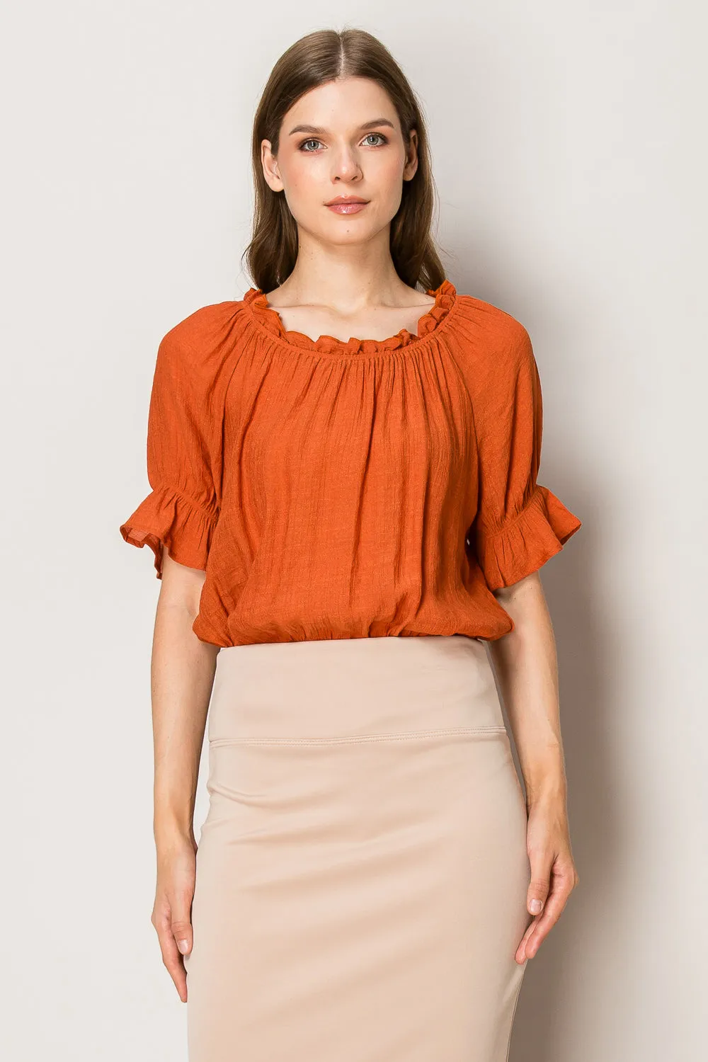 PUPLUM PEASANT BABY RUFFLE BLOUSE