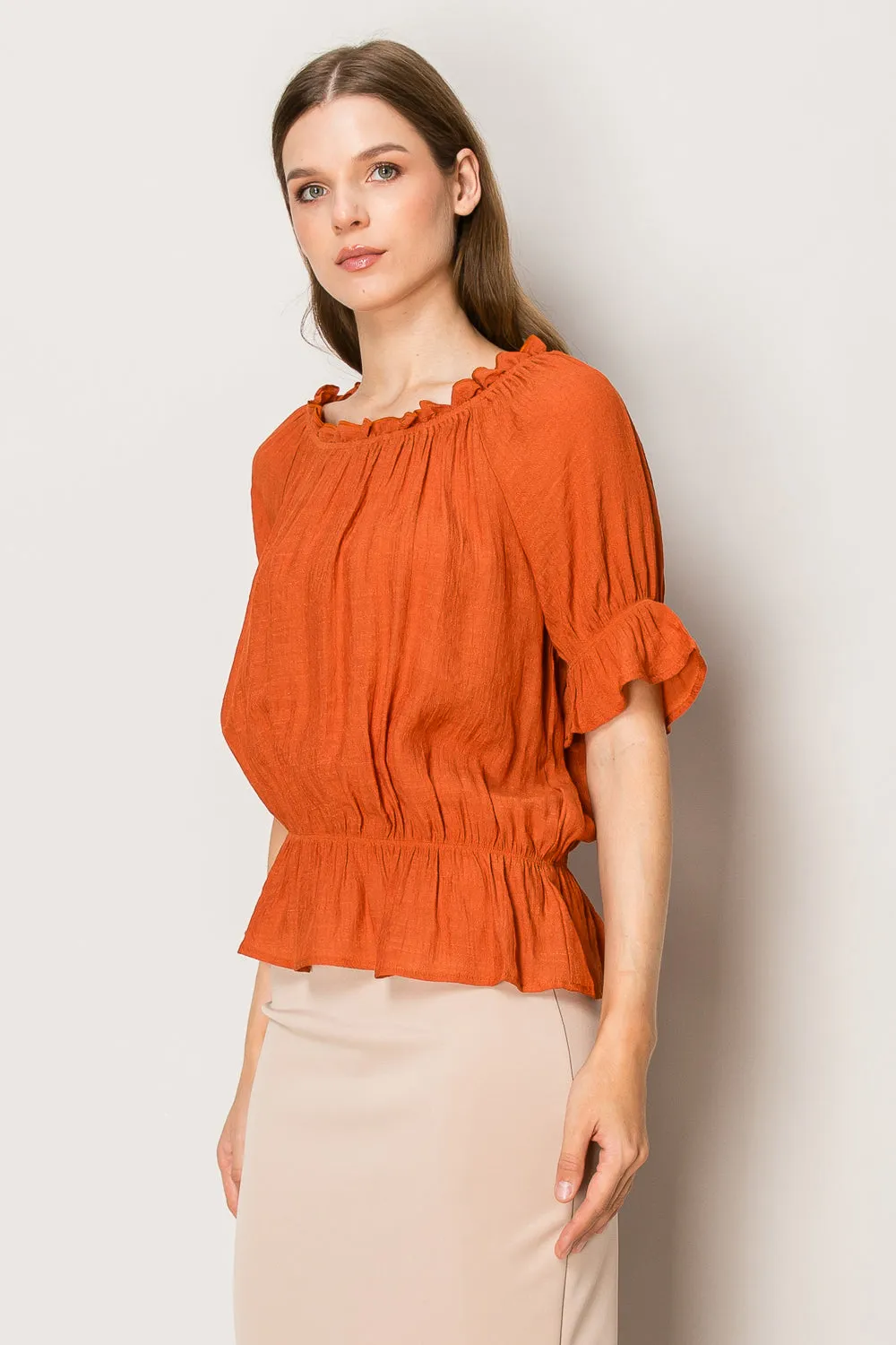 PUPLUM PEASANT BABY RUFFLE BLOUSE