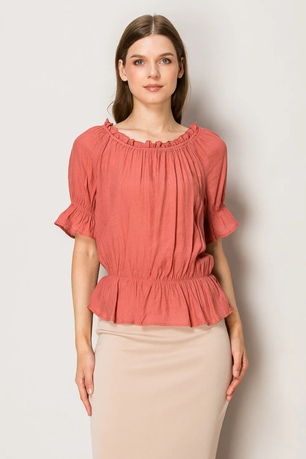 PUPLUM PEASANT BABY RUFFLE BLOUSE