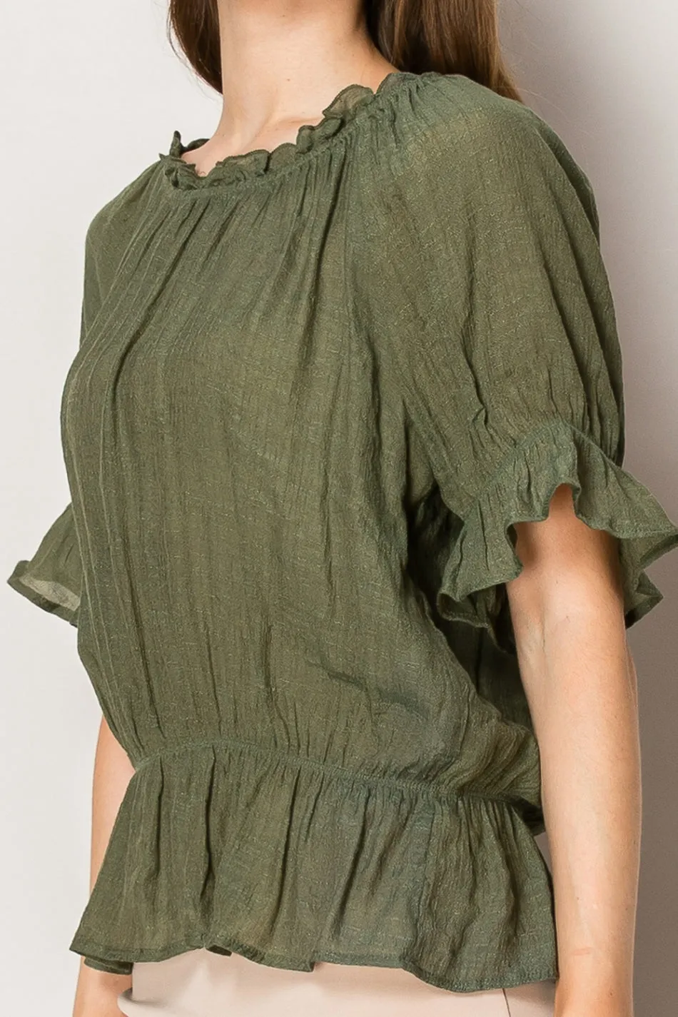 PUPLUM PEASANT BABY RUFFLE BLOUSE