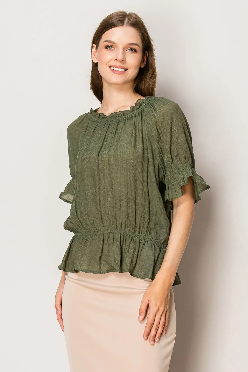 PUPLUM PEASANT BABY RUFFLE BLOUSE