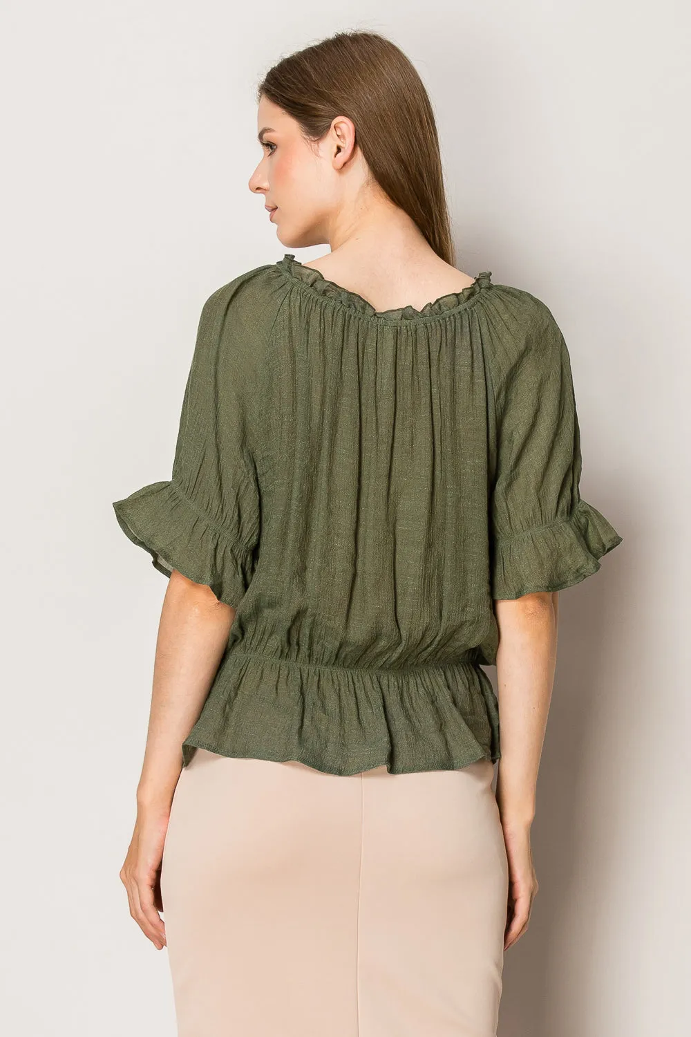 PUPLUM PEASANT BABY RUFFLE BLOUSE