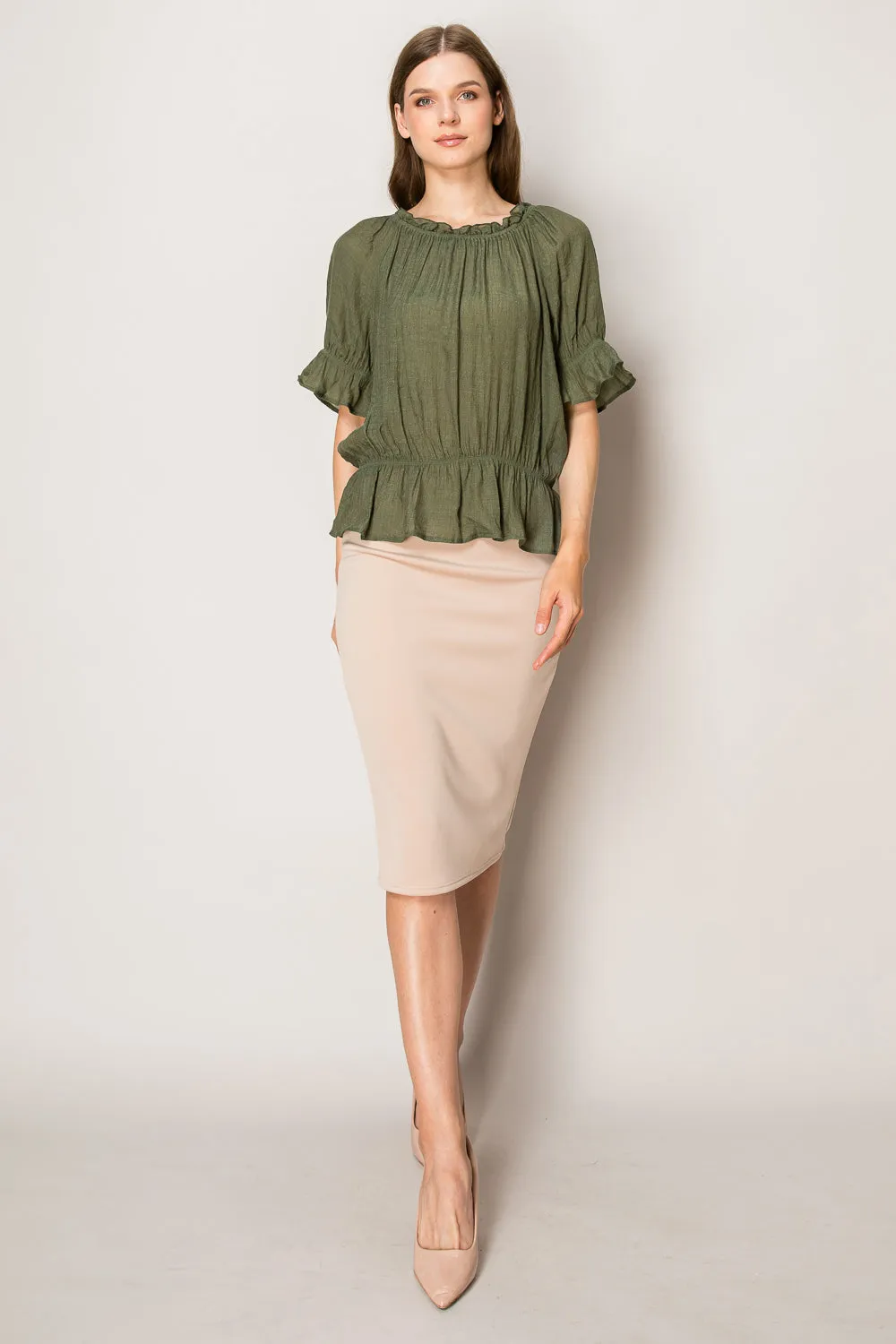 PUPLUM PEASANT BABY RUFFLE BLOUSE