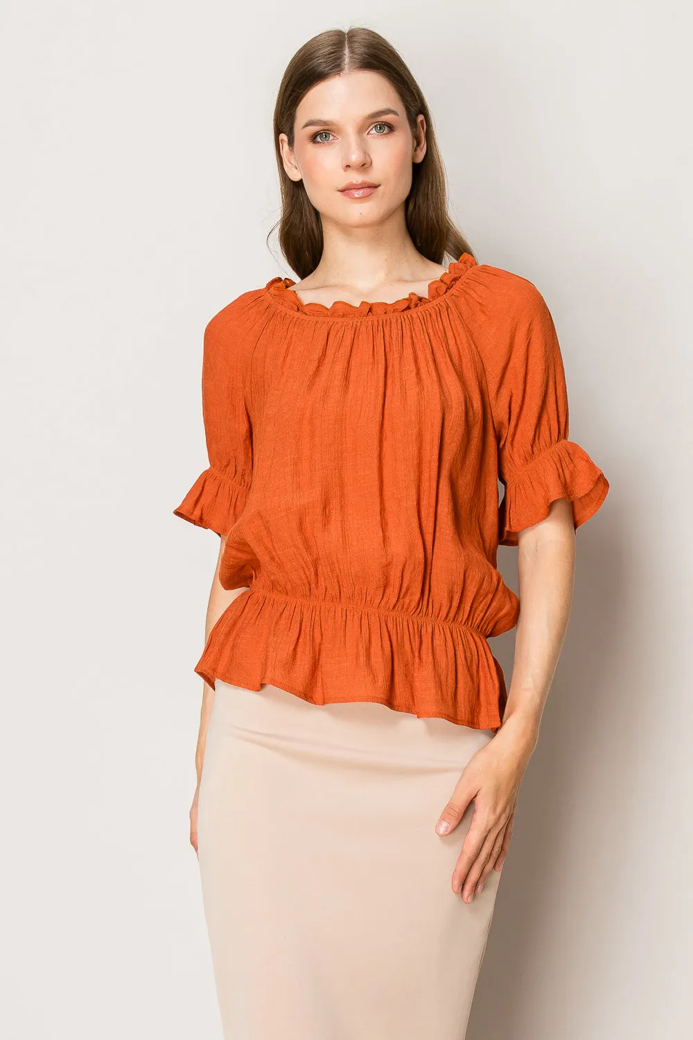 PUPLUM PEASANT BABY RUFFLE BLOUSE