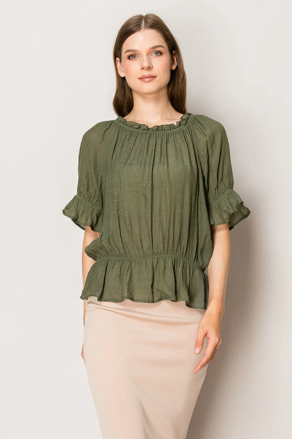 PUPLUM PEASANT BABY RUFFLE BLOUSE