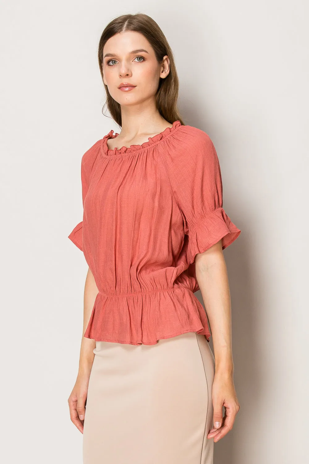 PUPLUM PEASANT BABY RUFFLE BLOUSE