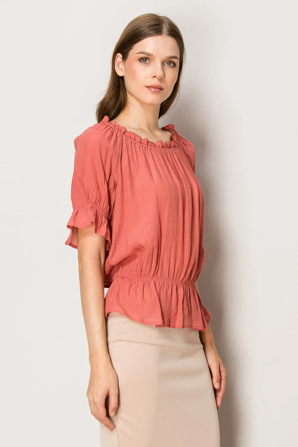 PUPLUM PEASANT BABY RUFFLE BLOUSE