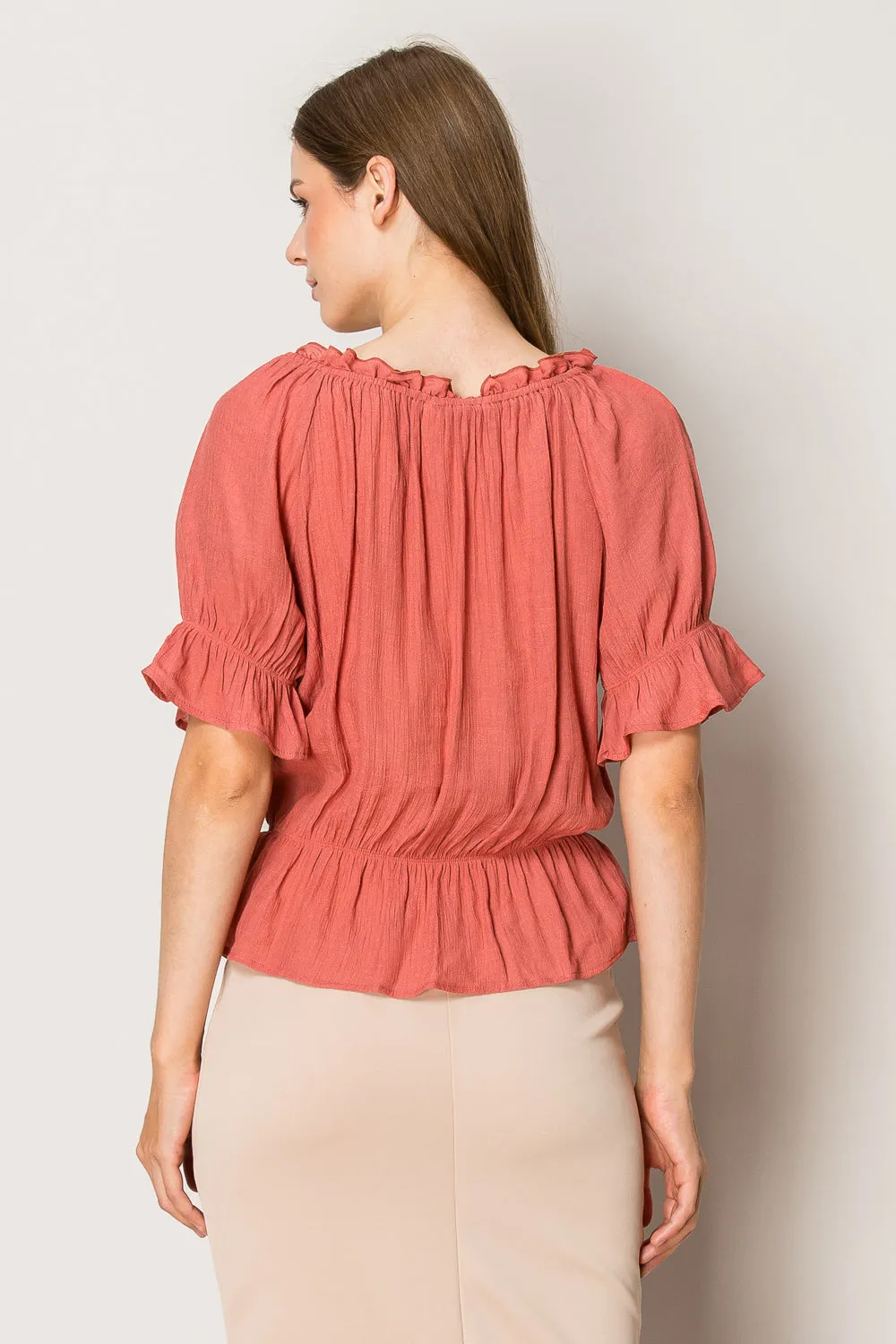 PUPLUM PEASANT BABY RUFFLE BLOUSE