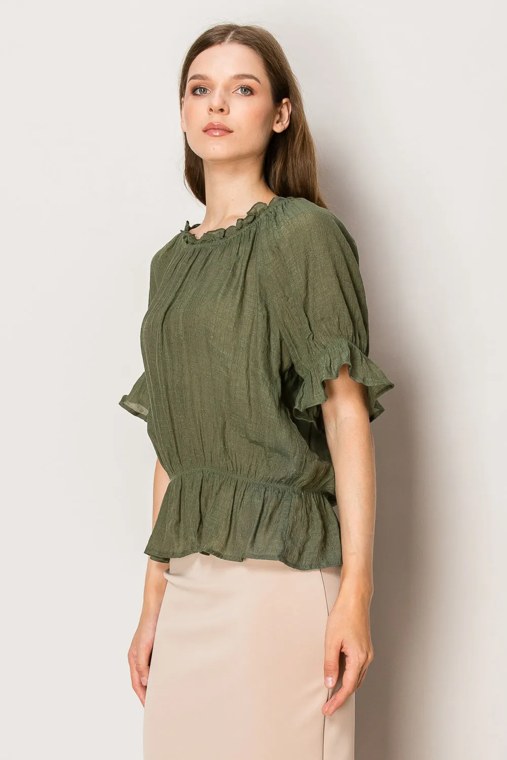 PUPLUM PEASANT BABY RUFFLE BLOUSE