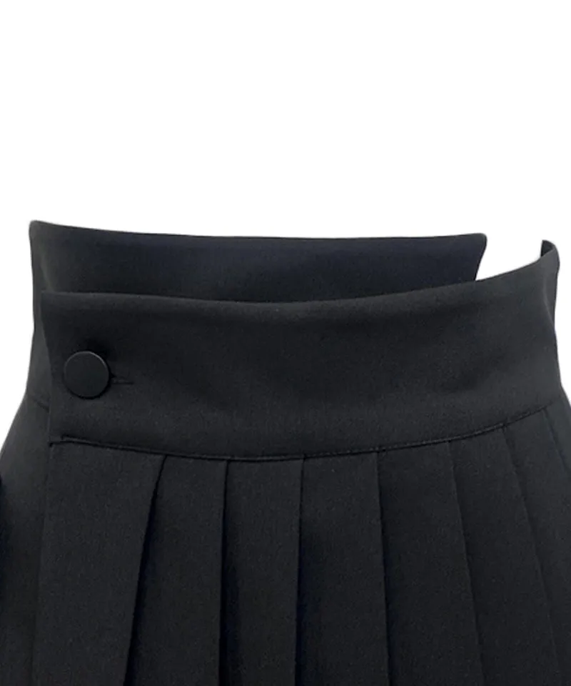 Q.C PLAY: Uneven Pleated Skirt Shorts - 3 Colors