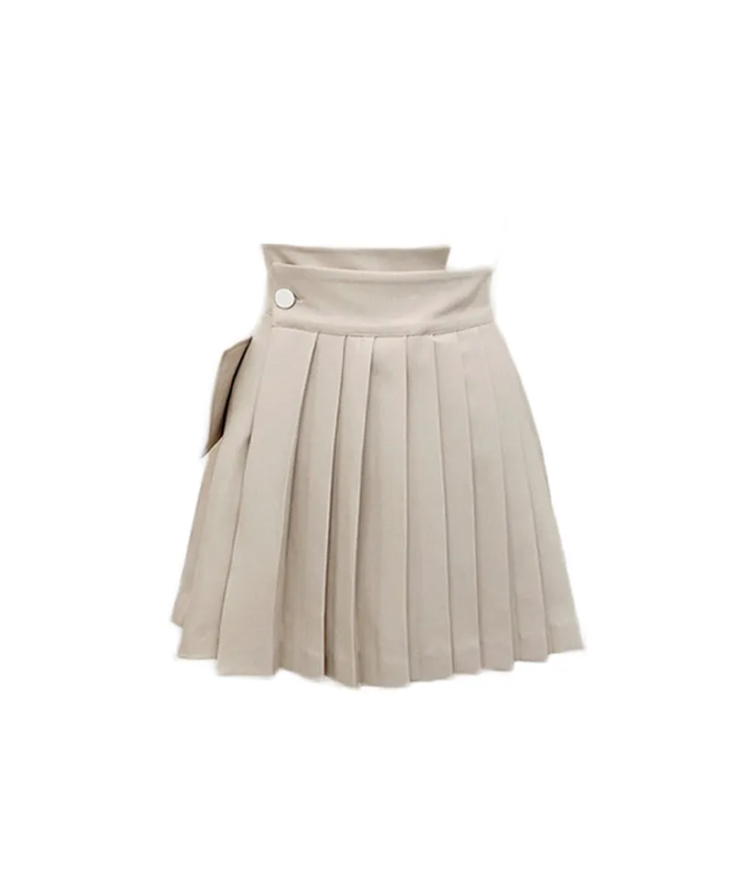 Q.C PLAY: Uneven Pleated Skirt Shorts - 3 Colors