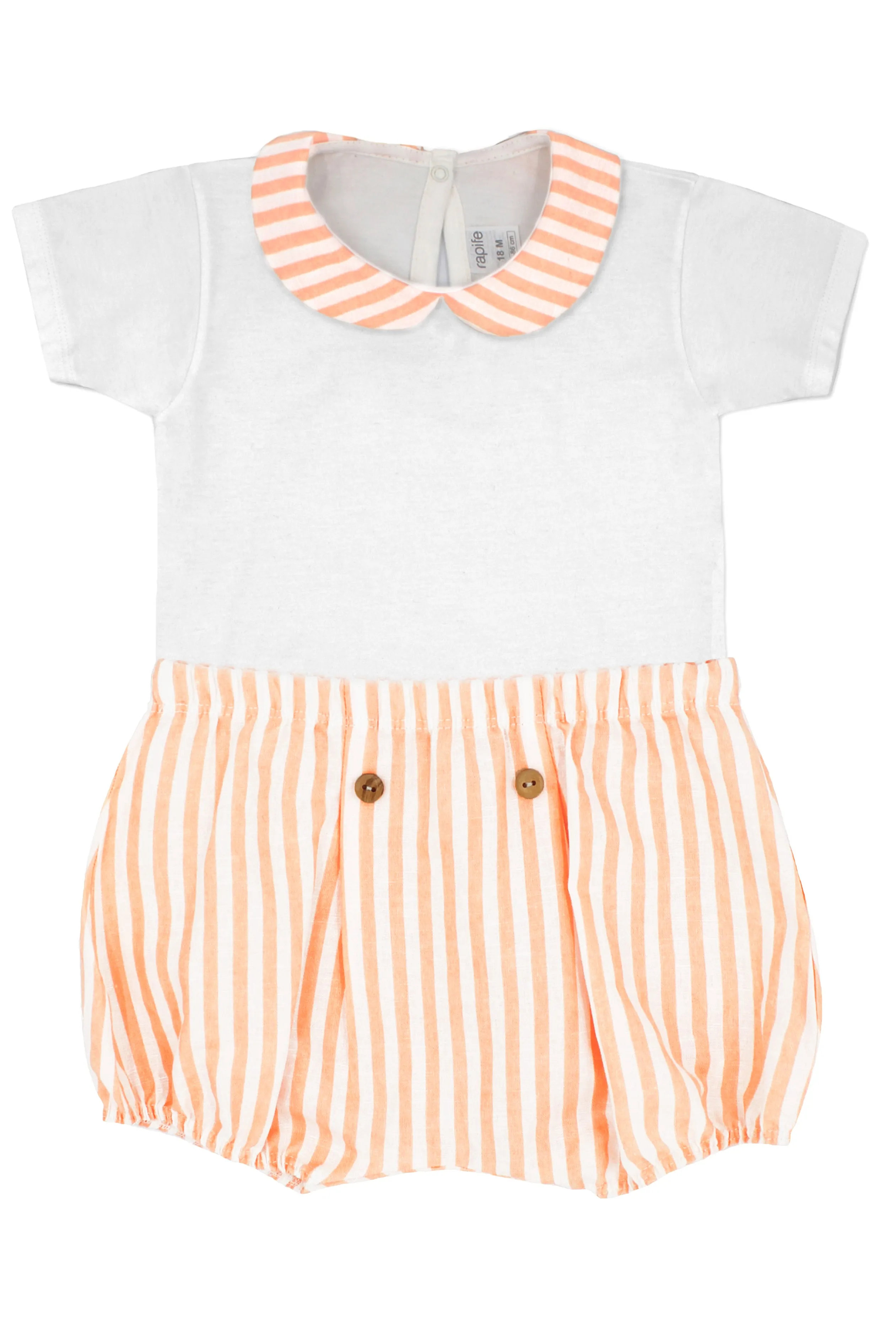 "Cedric" Bodysuit & Orange Stripe Jam Pants
