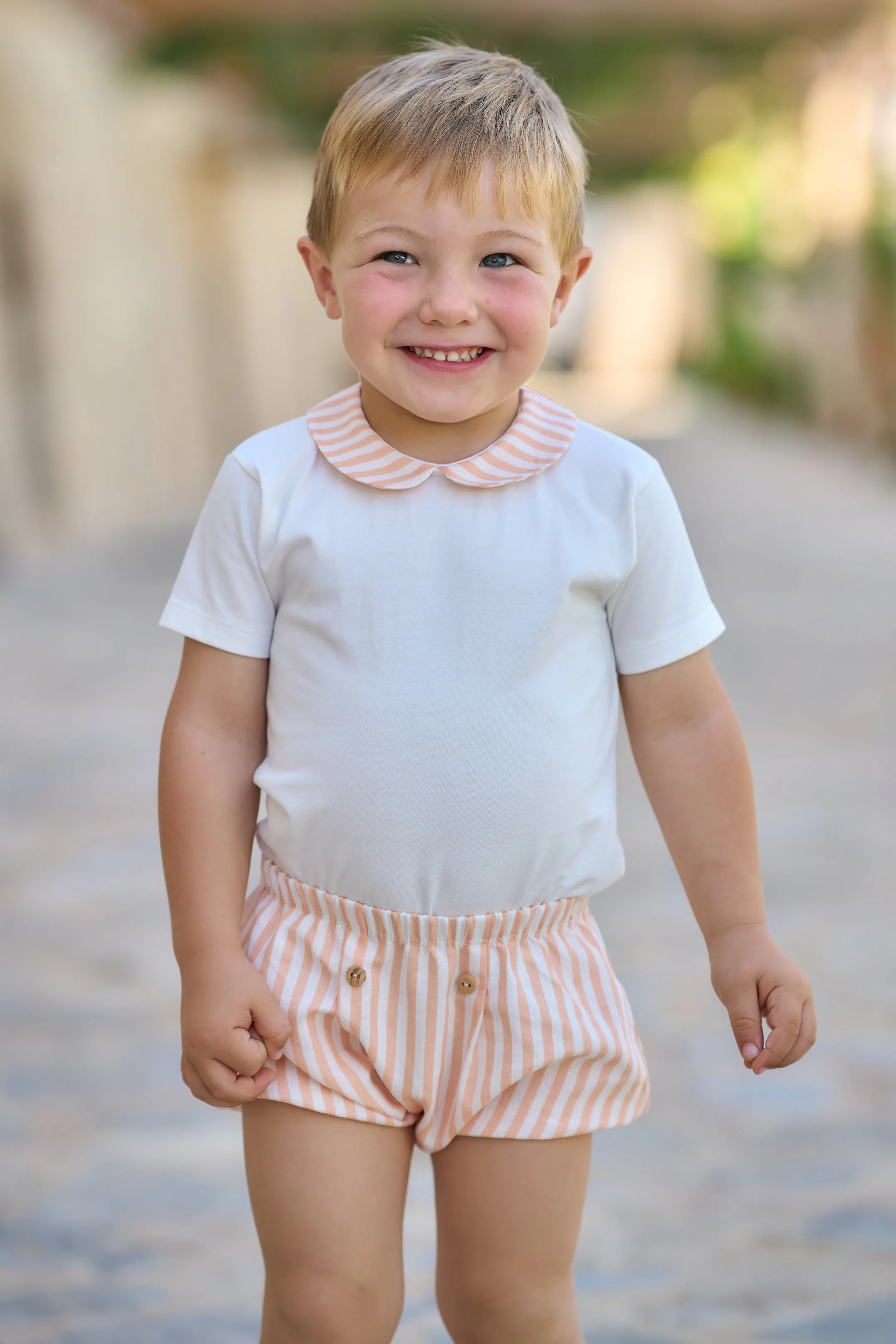 "Cedric" Bodysuit & Orange Stripe Jam Pants