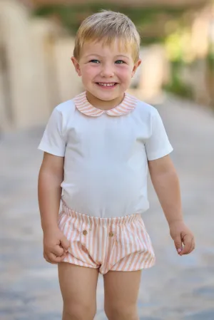 "Cedric" Bodysuit & Orange Stripe Jam Pants