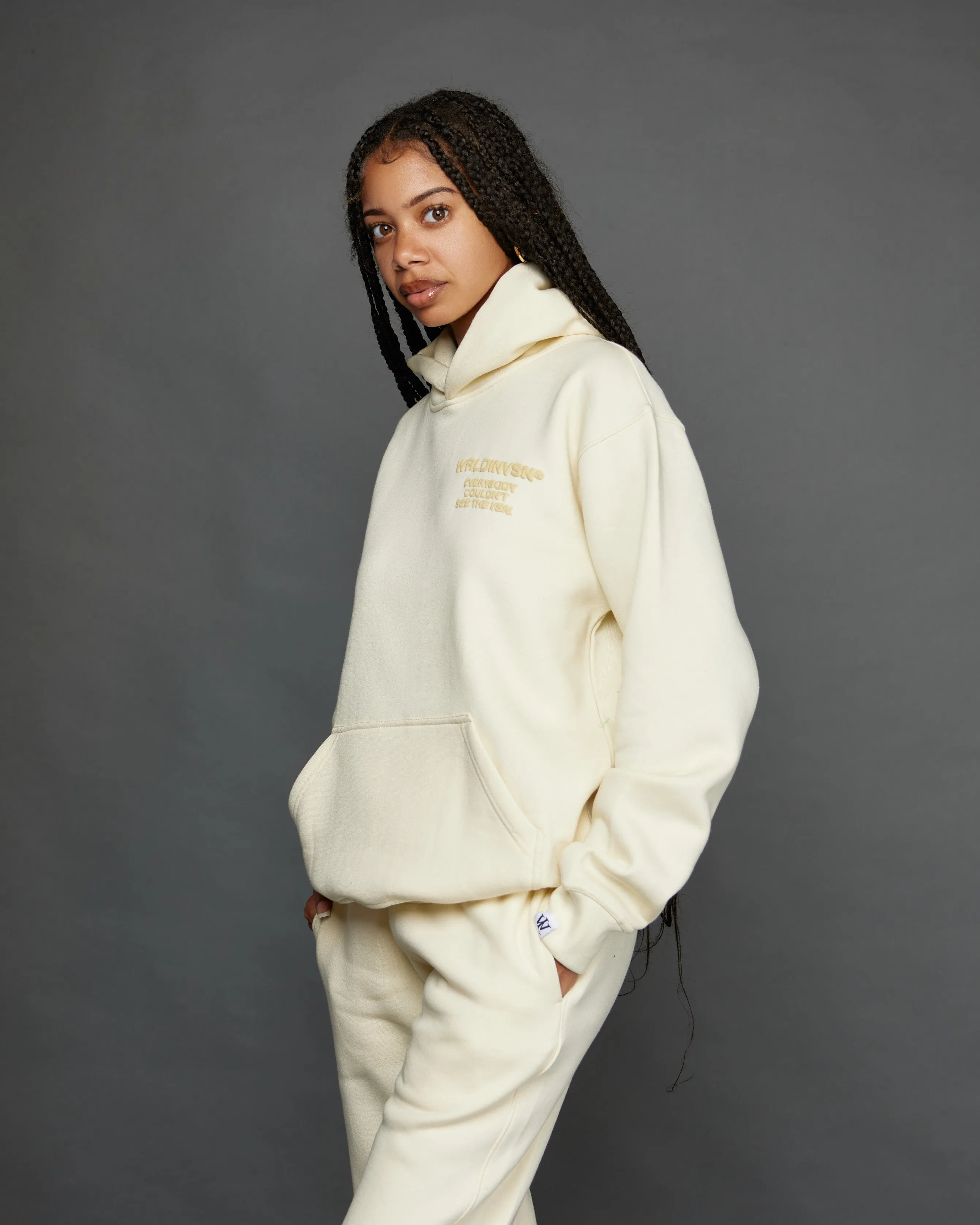 "Couldn't See" Jogger Set (Cream)