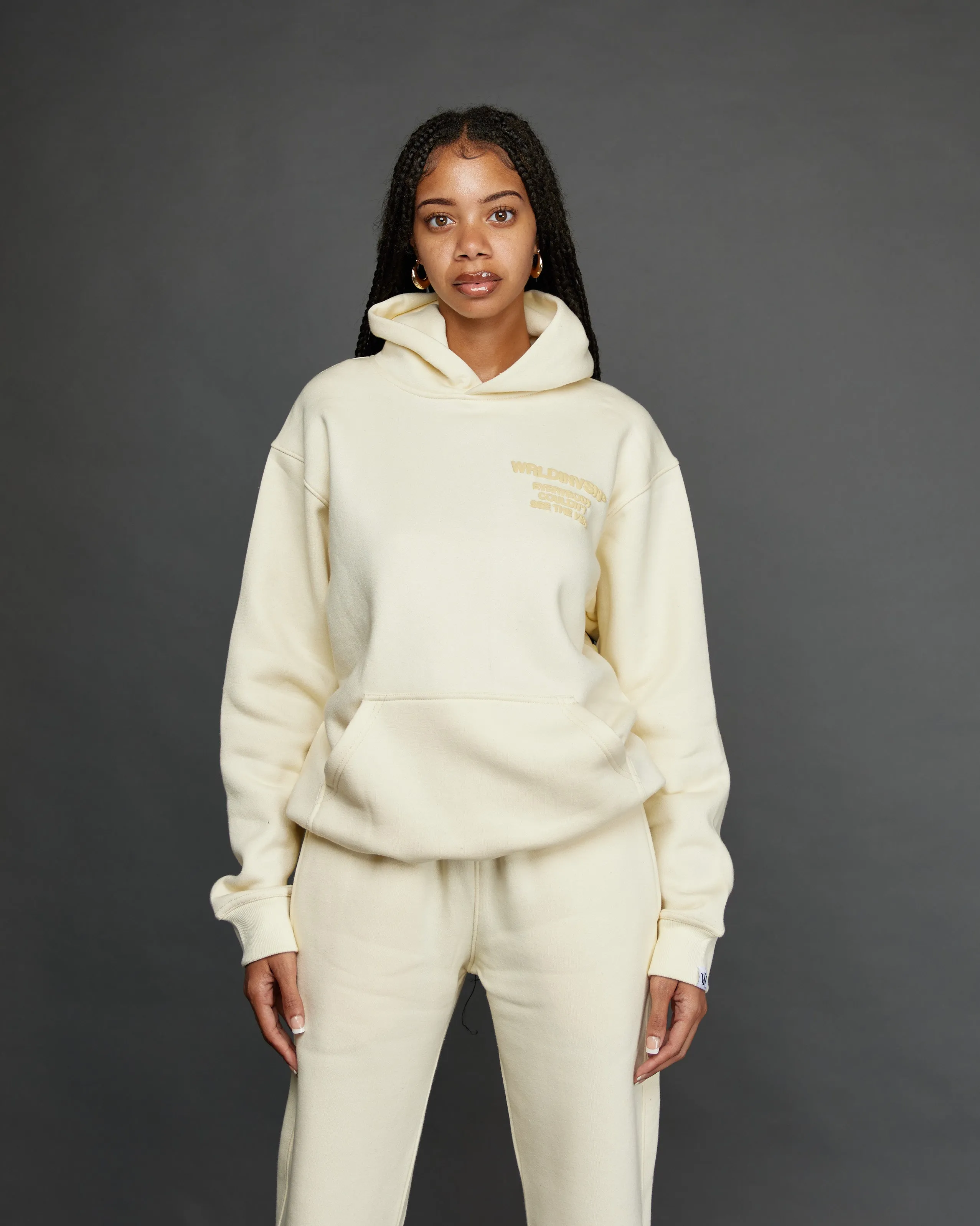 "Couldn't See" Jogger Set (Cream)