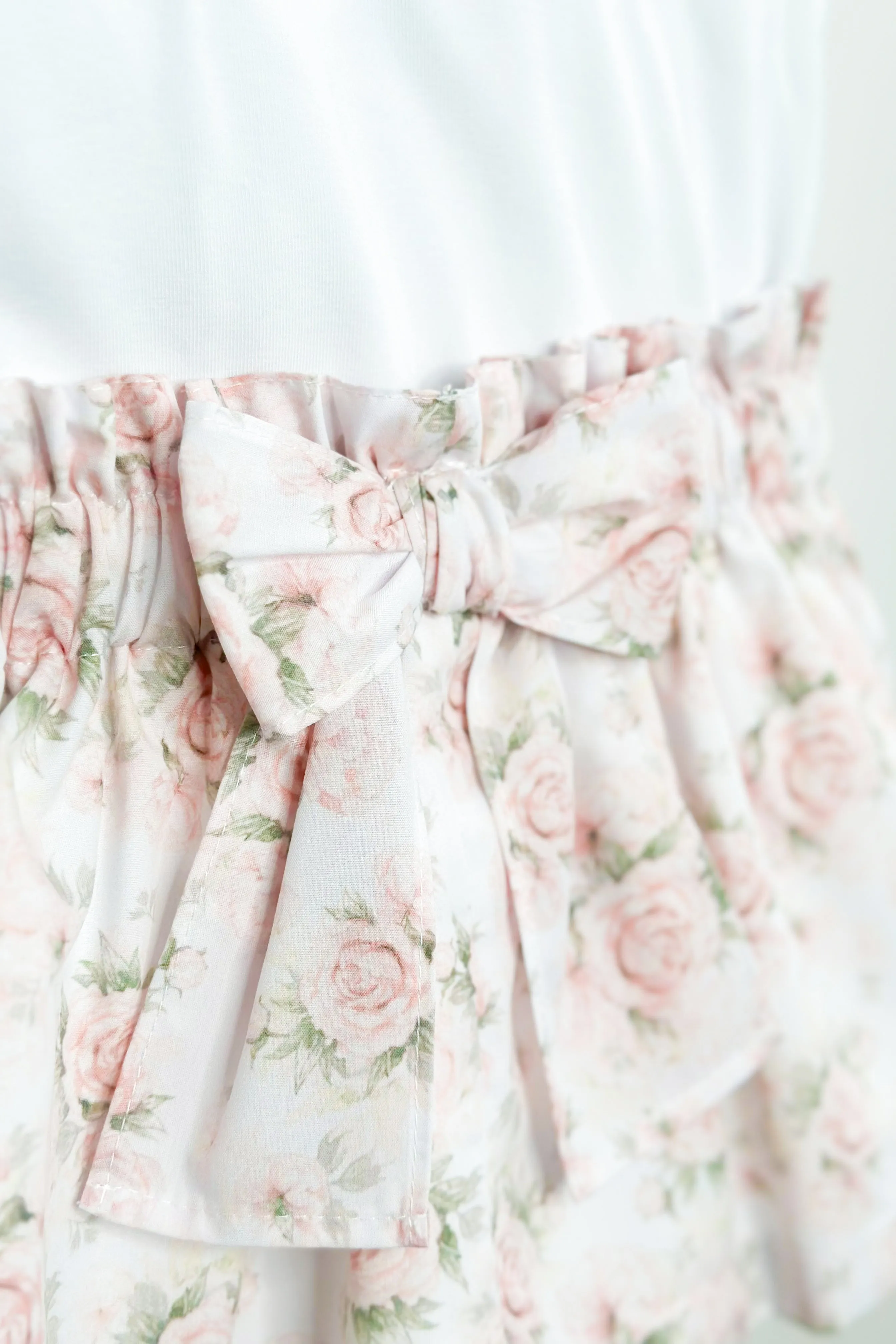 "Wendy" Pale Pink Vintage Floral Top & Skirt
