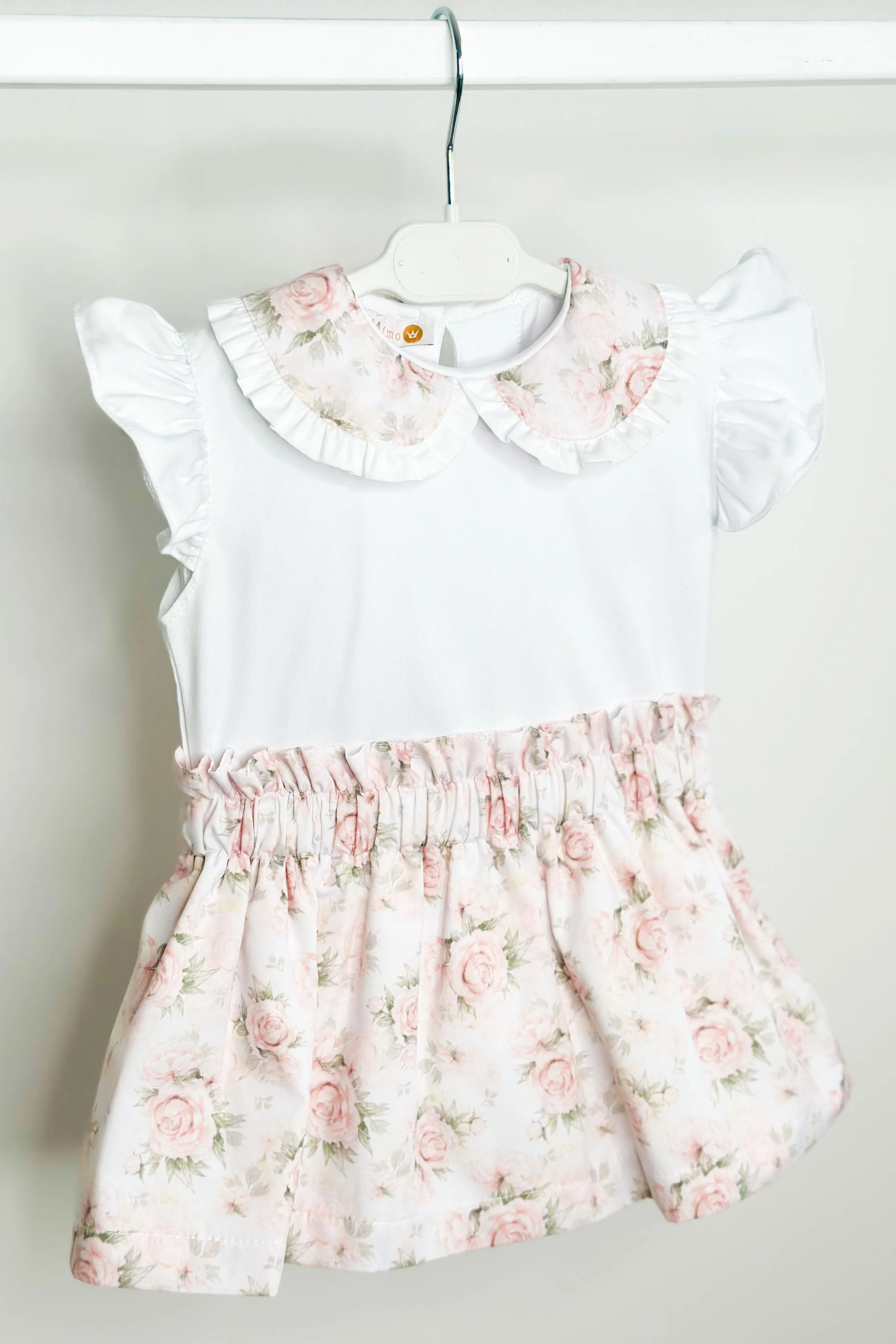 "Wendy" Pale Pink Vintage Floral Top & Skirt