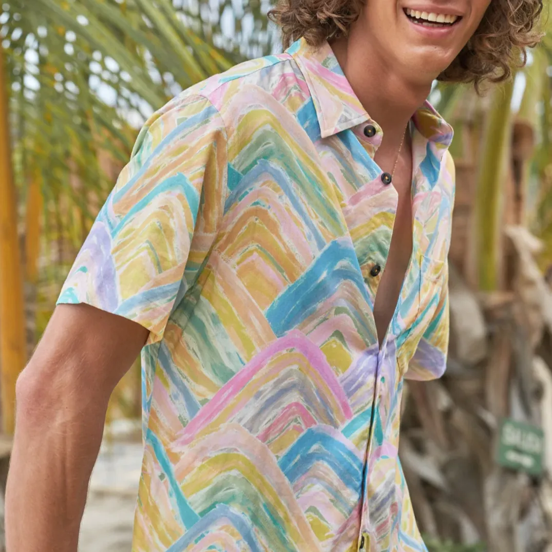 Rainbow Mountains Button Up
