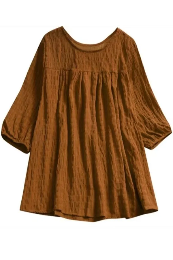 Round Neck Cotton Blouse