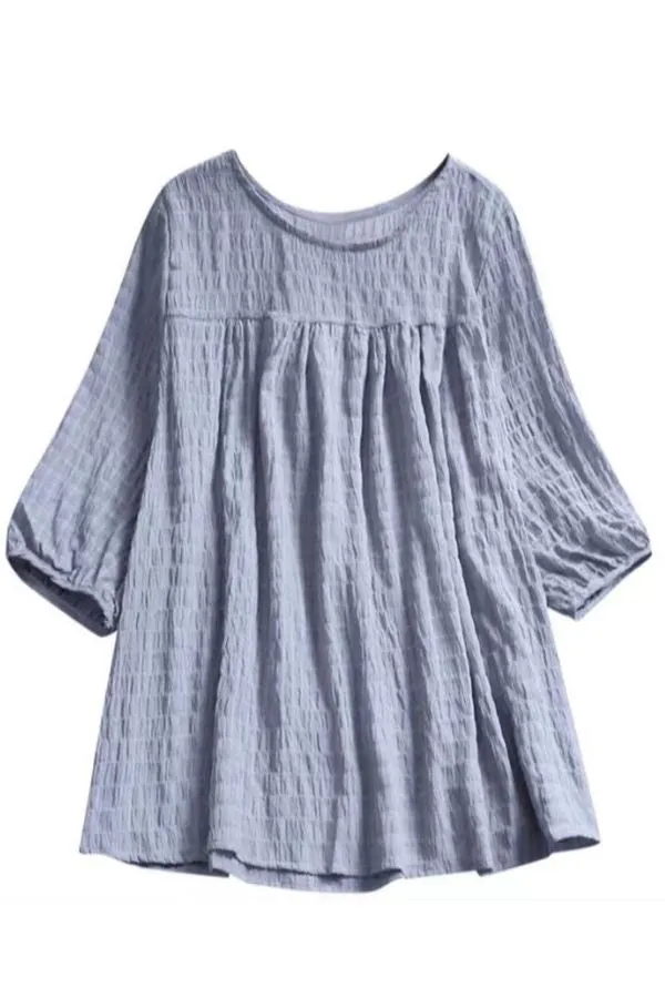 Round Neck Cotton Blouse