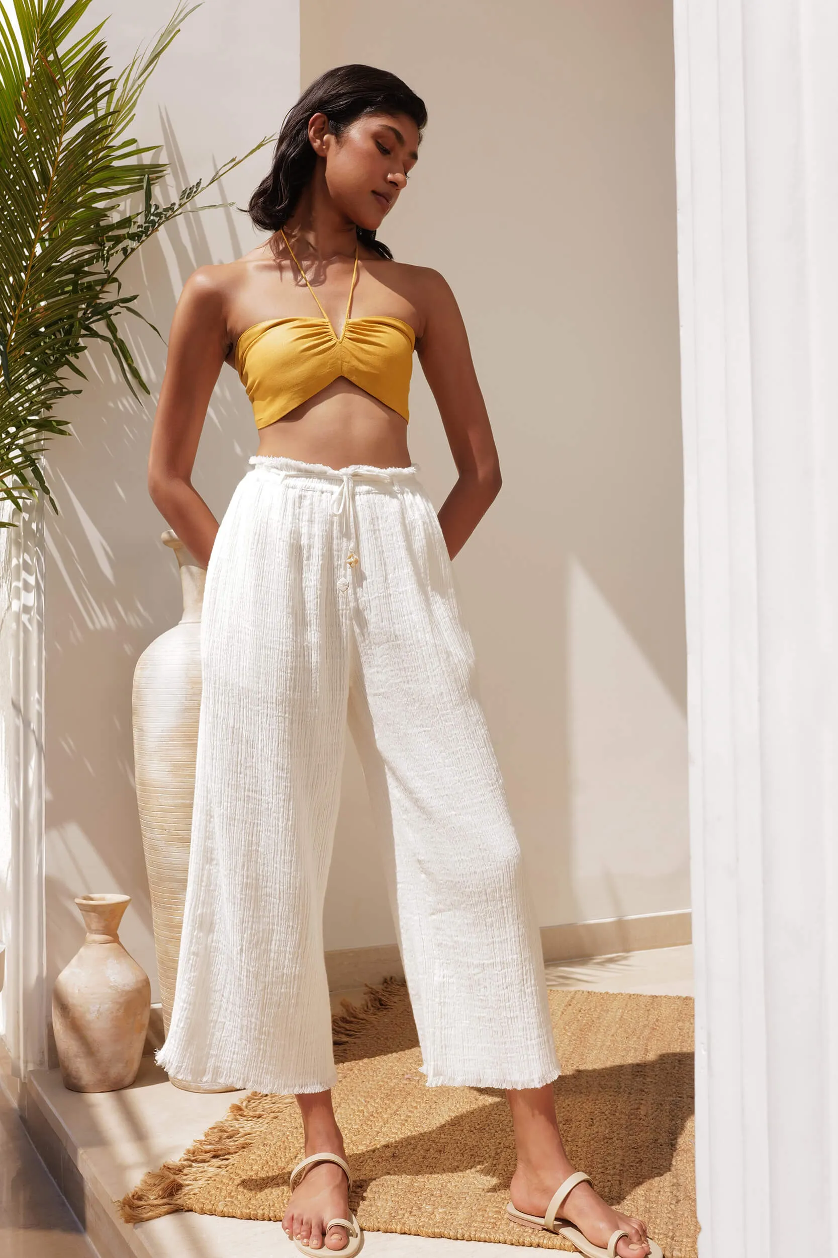 Sand Basic Tie Back Bandeau (Mustard)