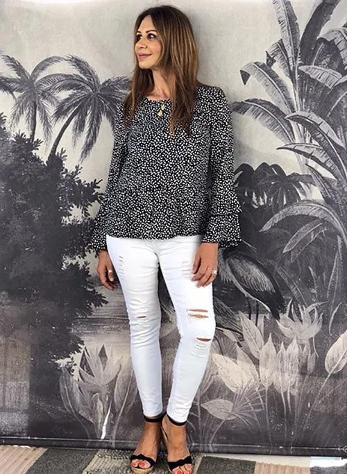 Sarra Top - Black and White