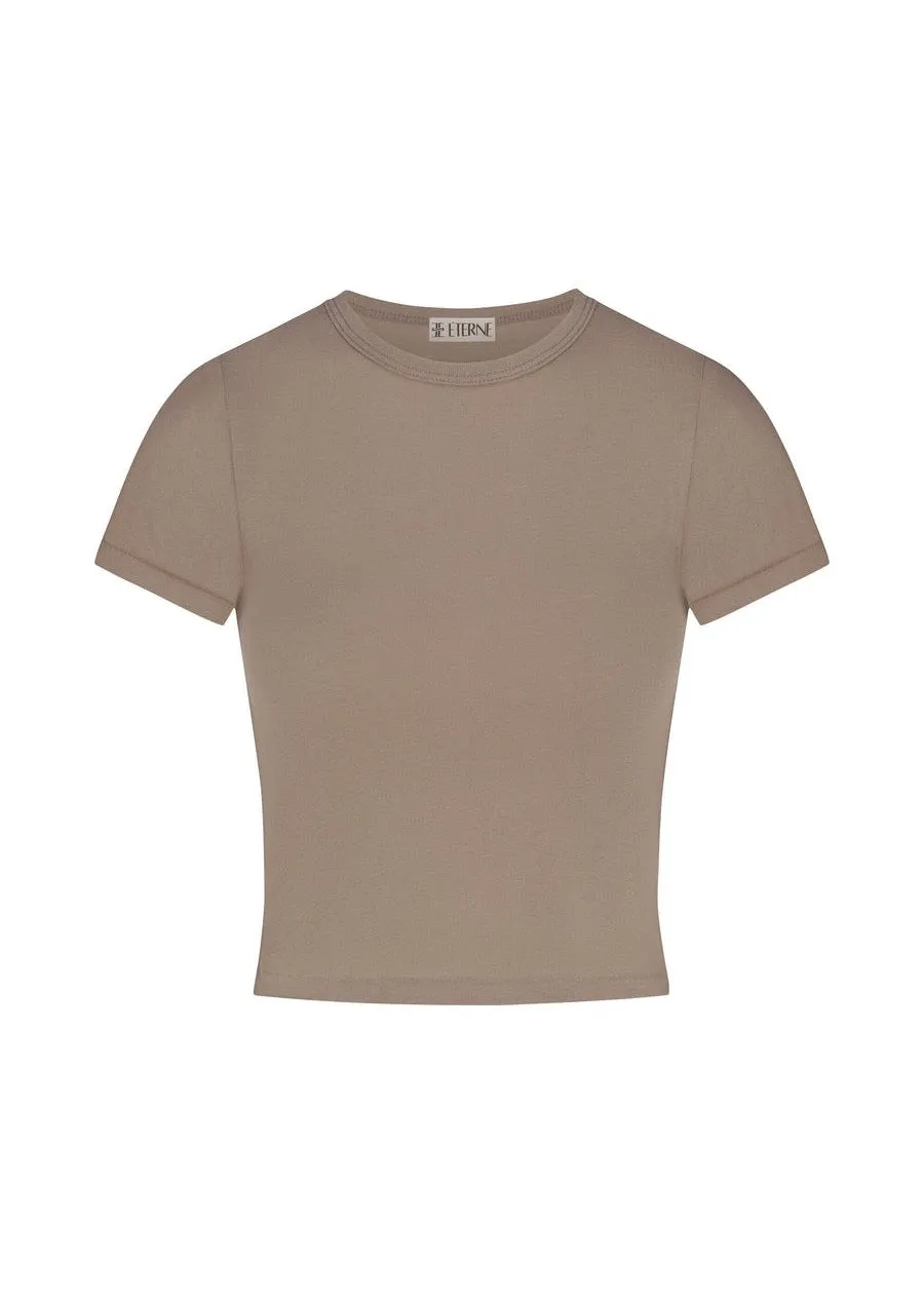 Short Sleeve Black Baby Tee (Clay)