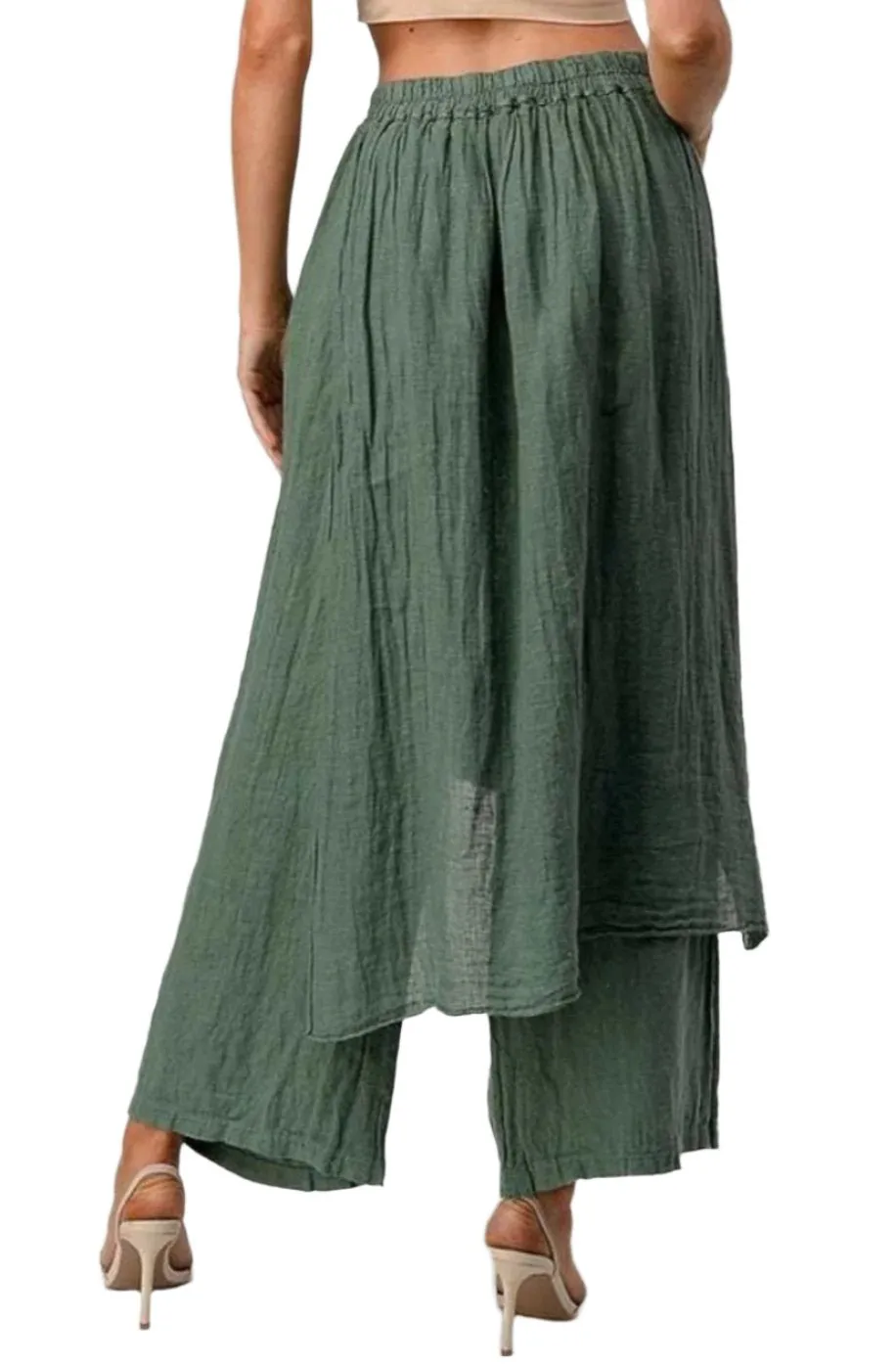 Skirt Pant in 100% Linen
