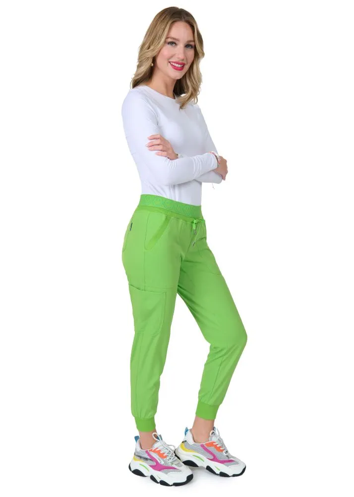 Smile Face Elastic Waistband Cargo Jogger Scrubs (3080)