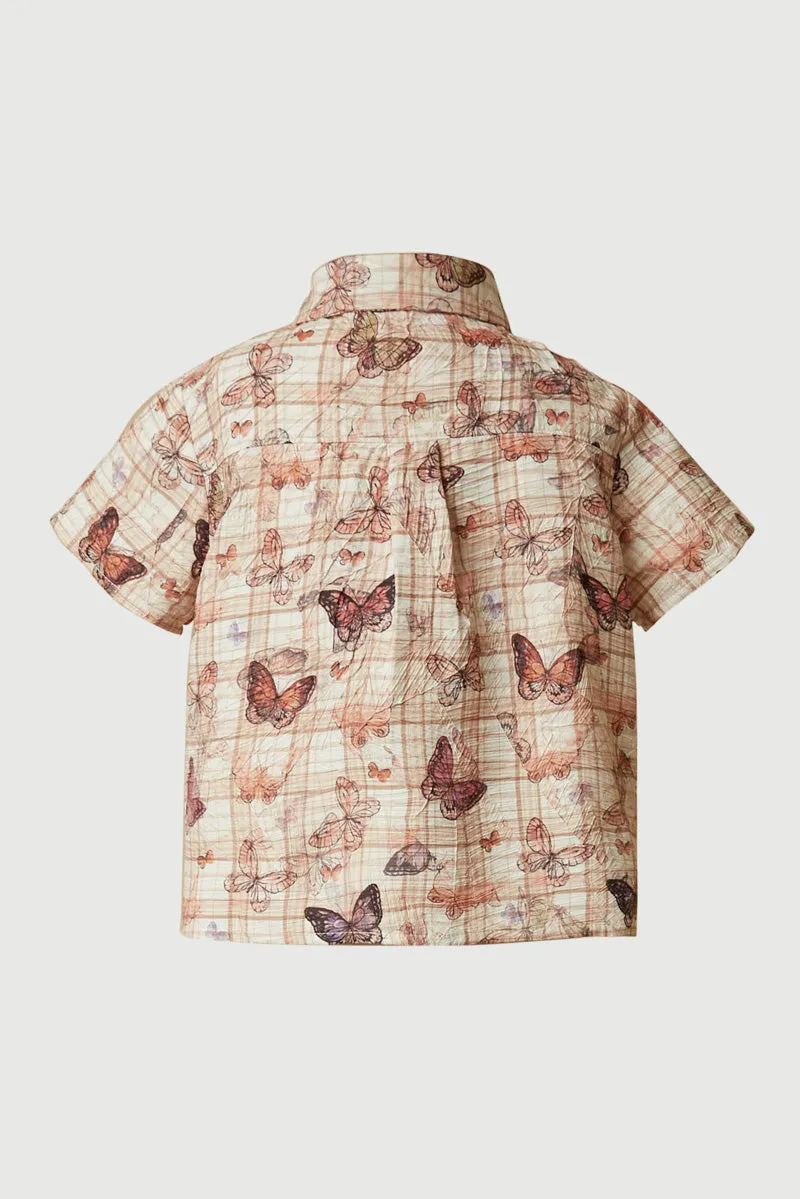 Smithsonian Butterfly Print Button up Shirt