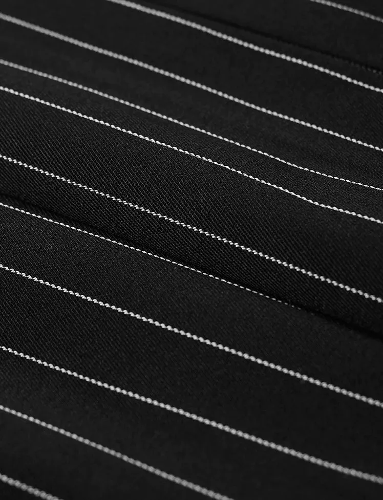 Stripe Pleated Mini Skirt