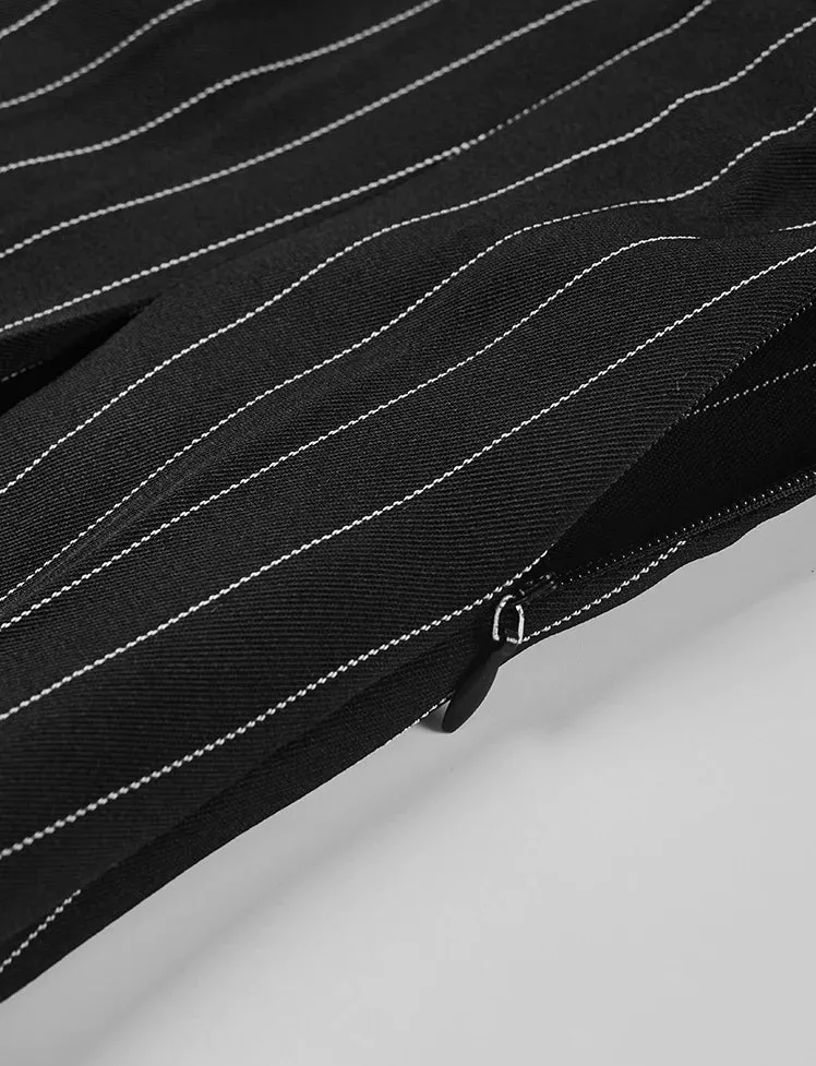 Stripe Pleated Mini Skirt