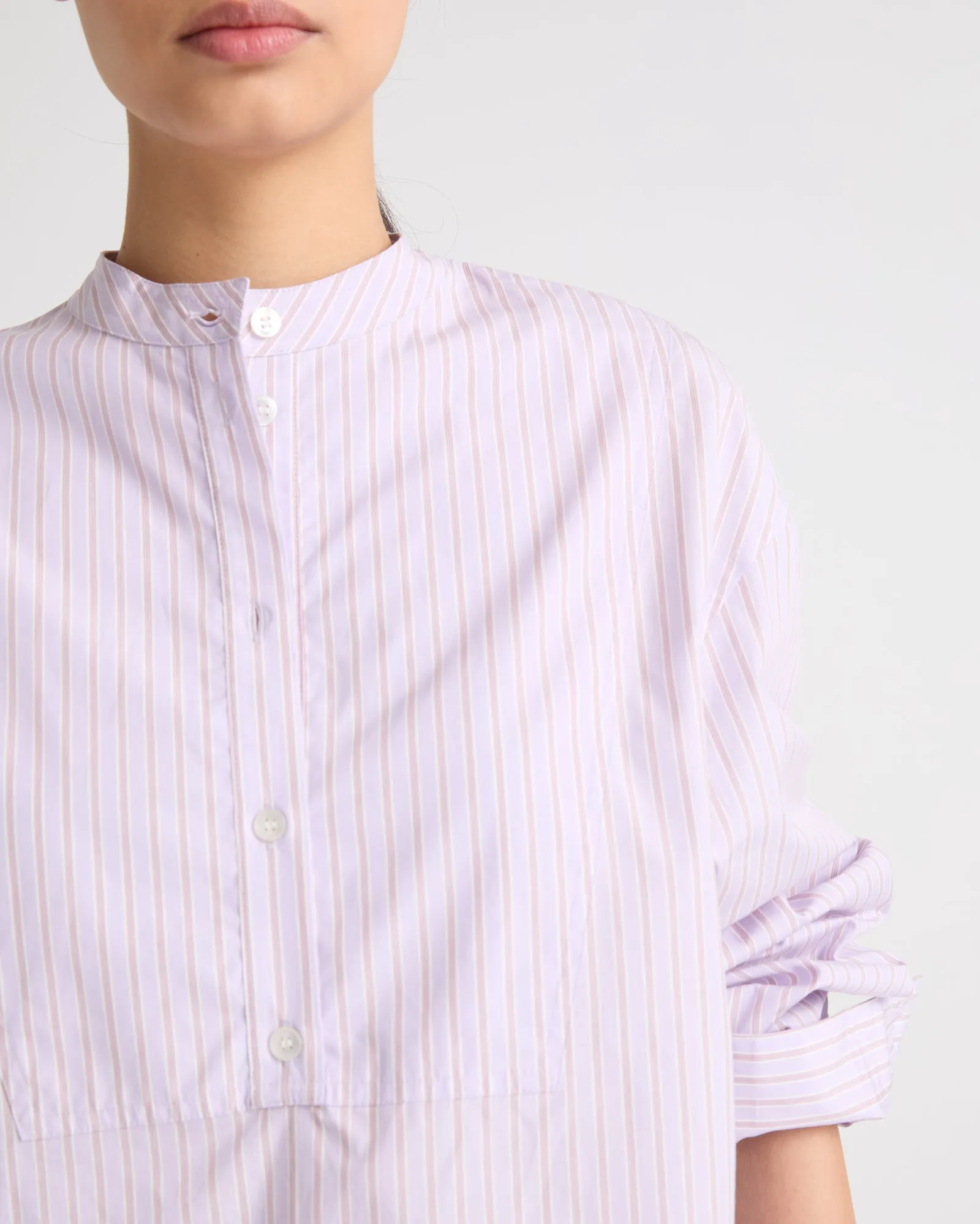 Striped cotton poplin blouse
