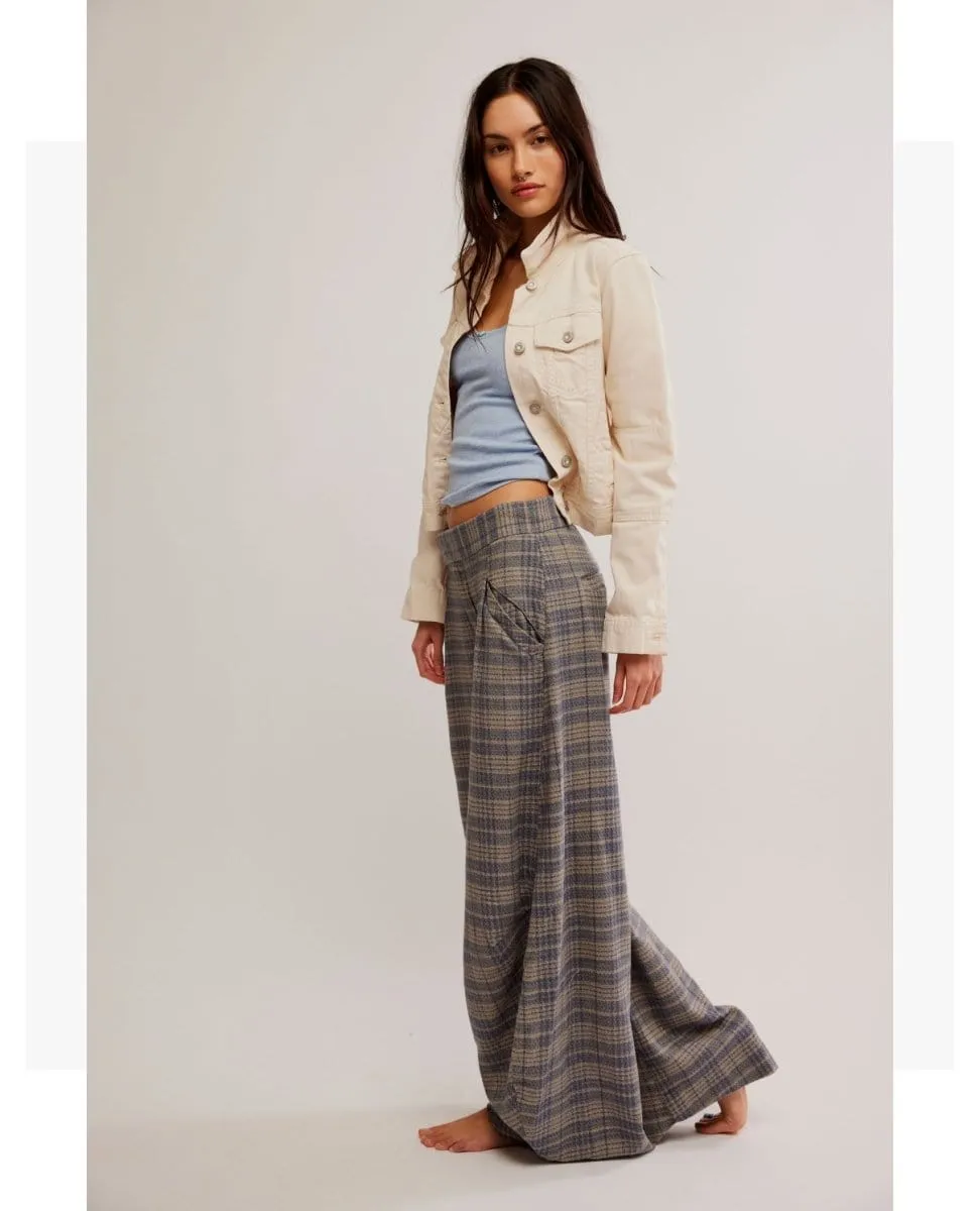 Tegan Barrel Trouser Blue Grey Combo