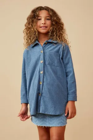 Textured Velvet Yarn Button Up Shacket