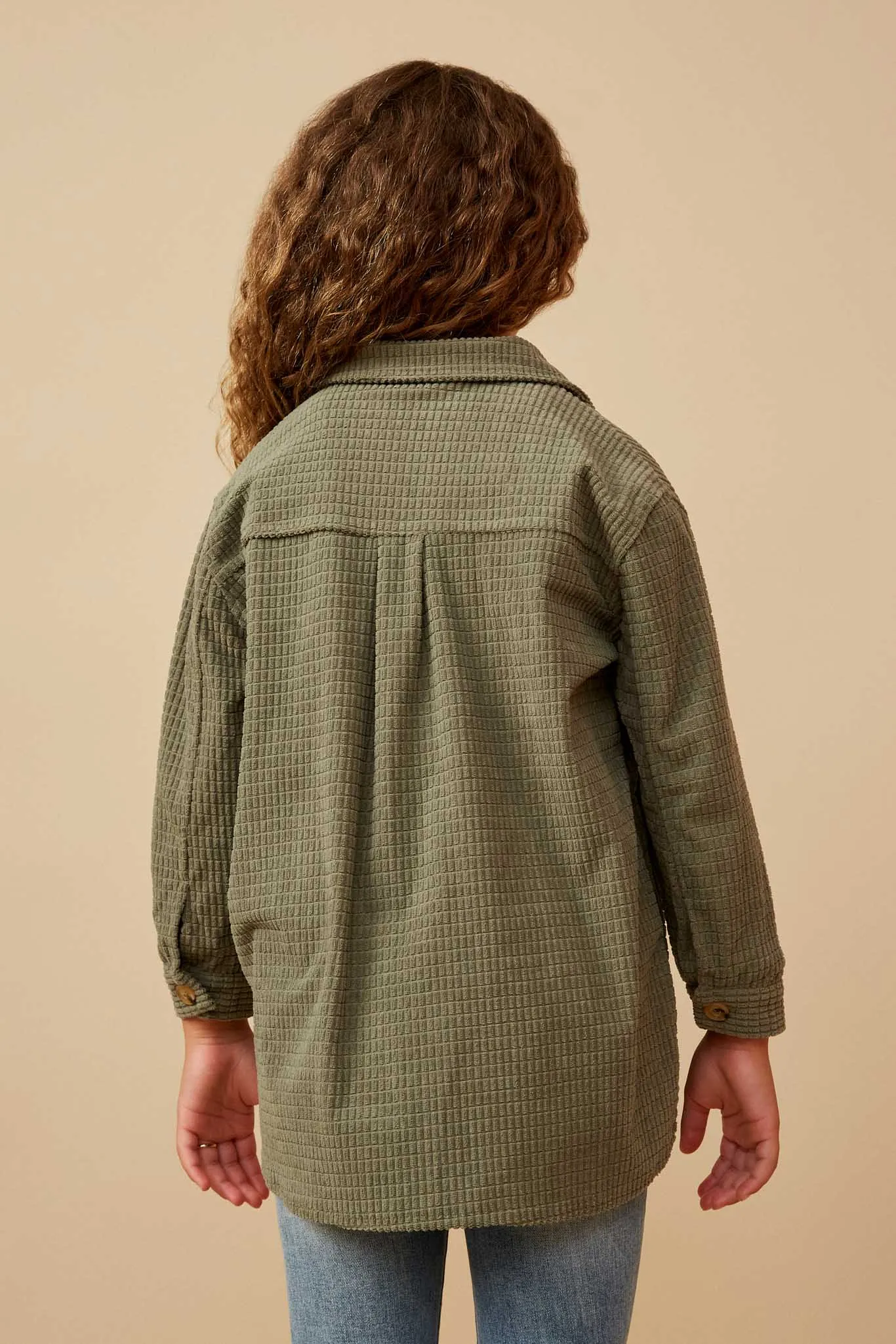 Textured Velvet Yarn Button Up Shacket
