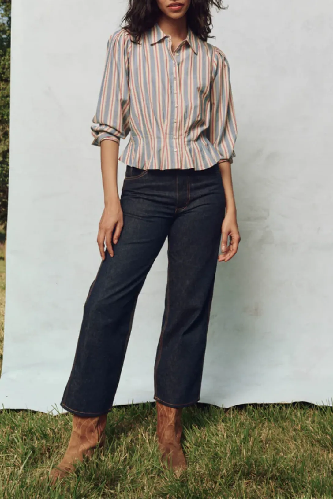 The Honor Top | Blue Frontier Stripe