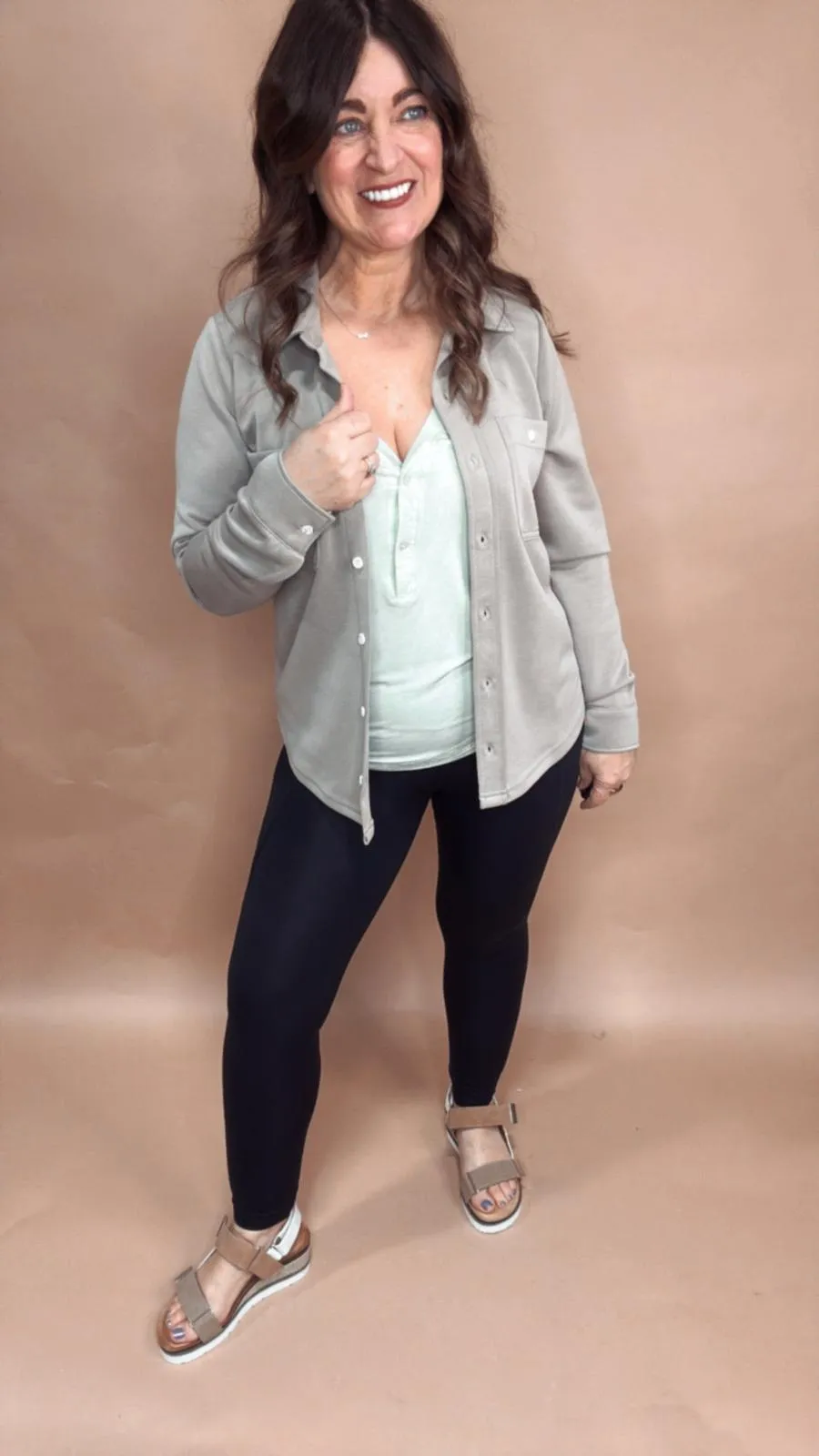 The Mildred Shirt in Taupe
