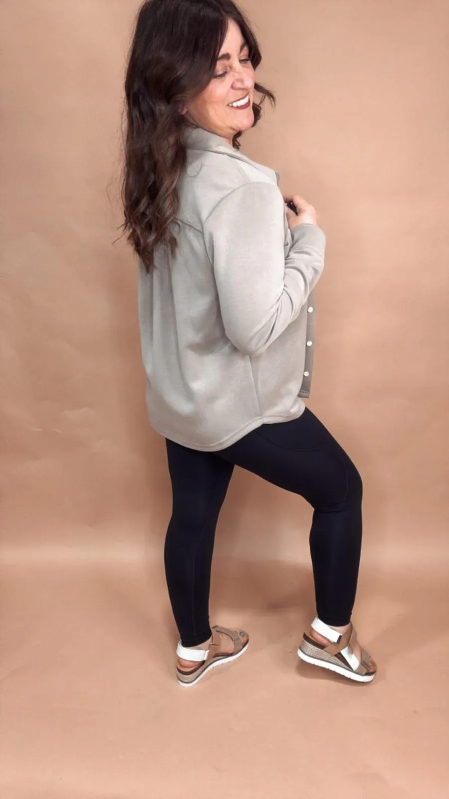 The Mildred Shirt in Taupe