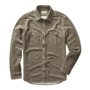 The Utility Shirt | Fatigue Olive French Terry Twill Knit