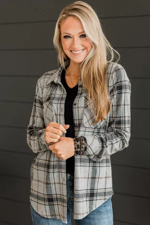 Thread & Supply Free Falling Plaid Shirt Jacket- Heather Grey