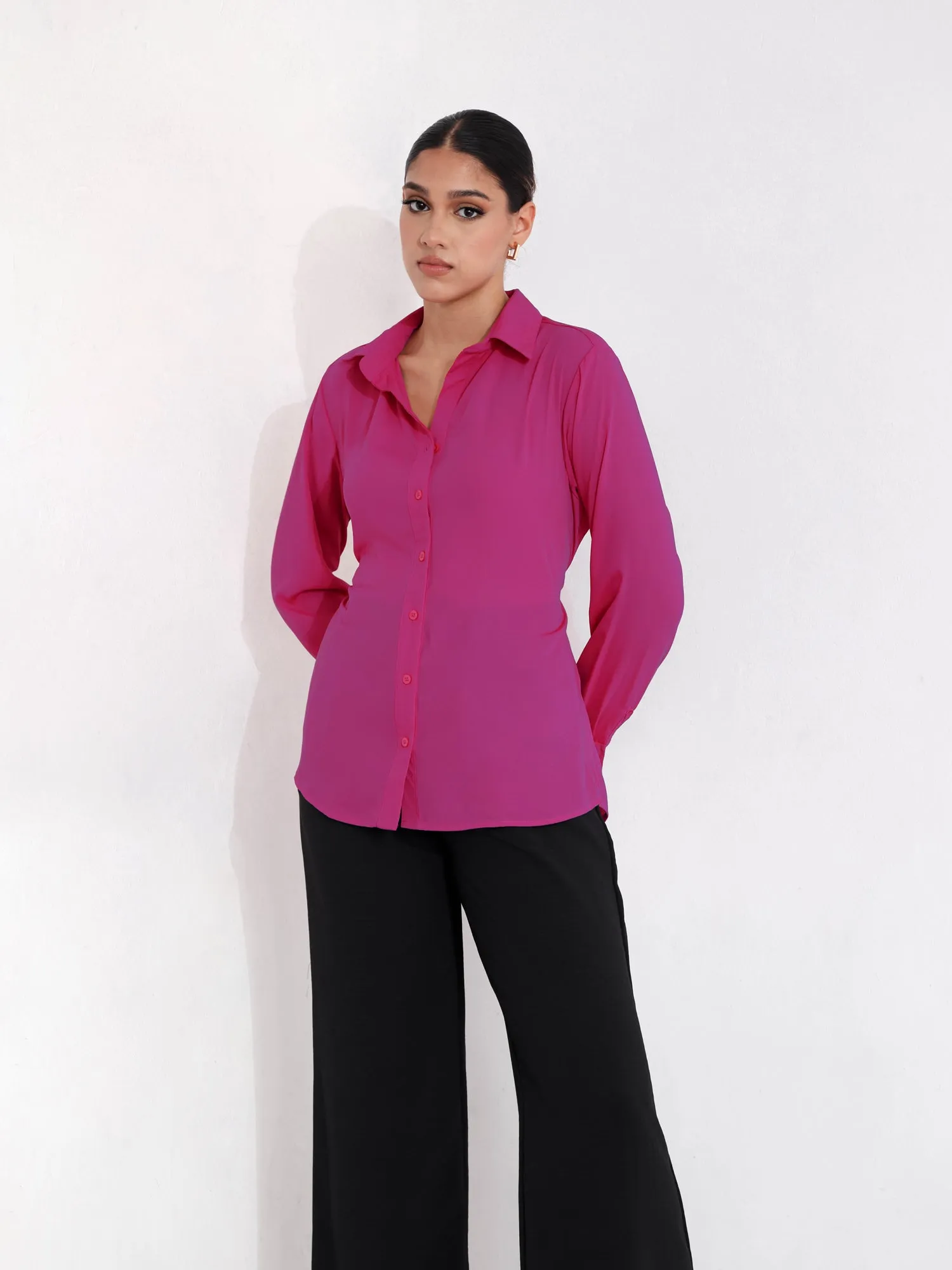 Tie Up Detailed  Button Down Shirt