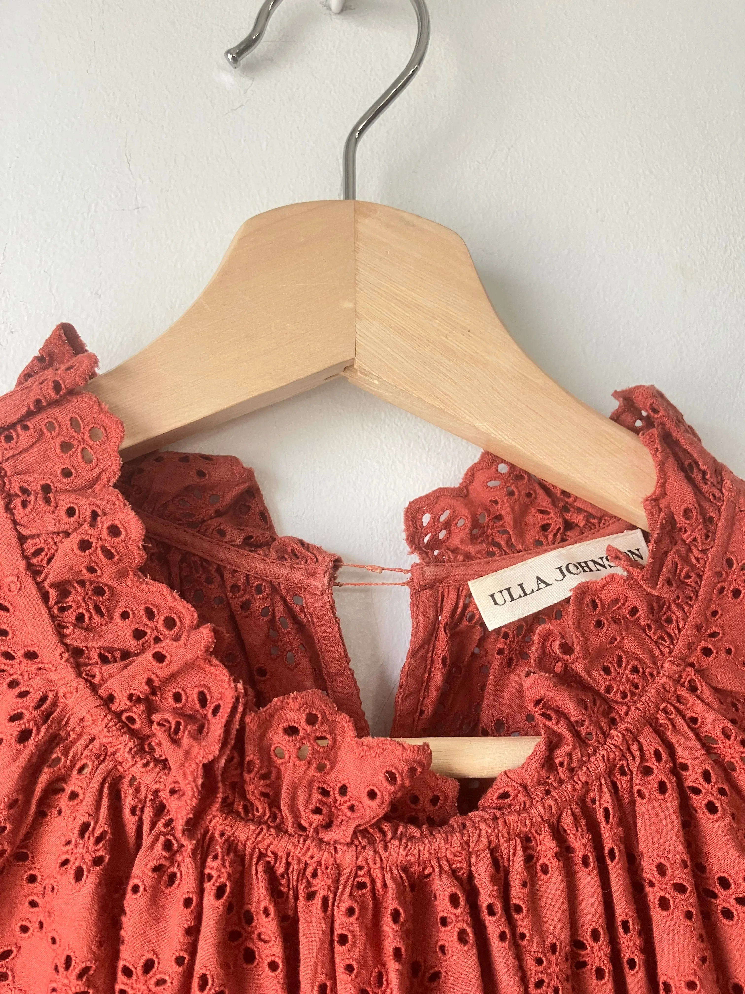 Ulla Johnson Rust Eyelet Top