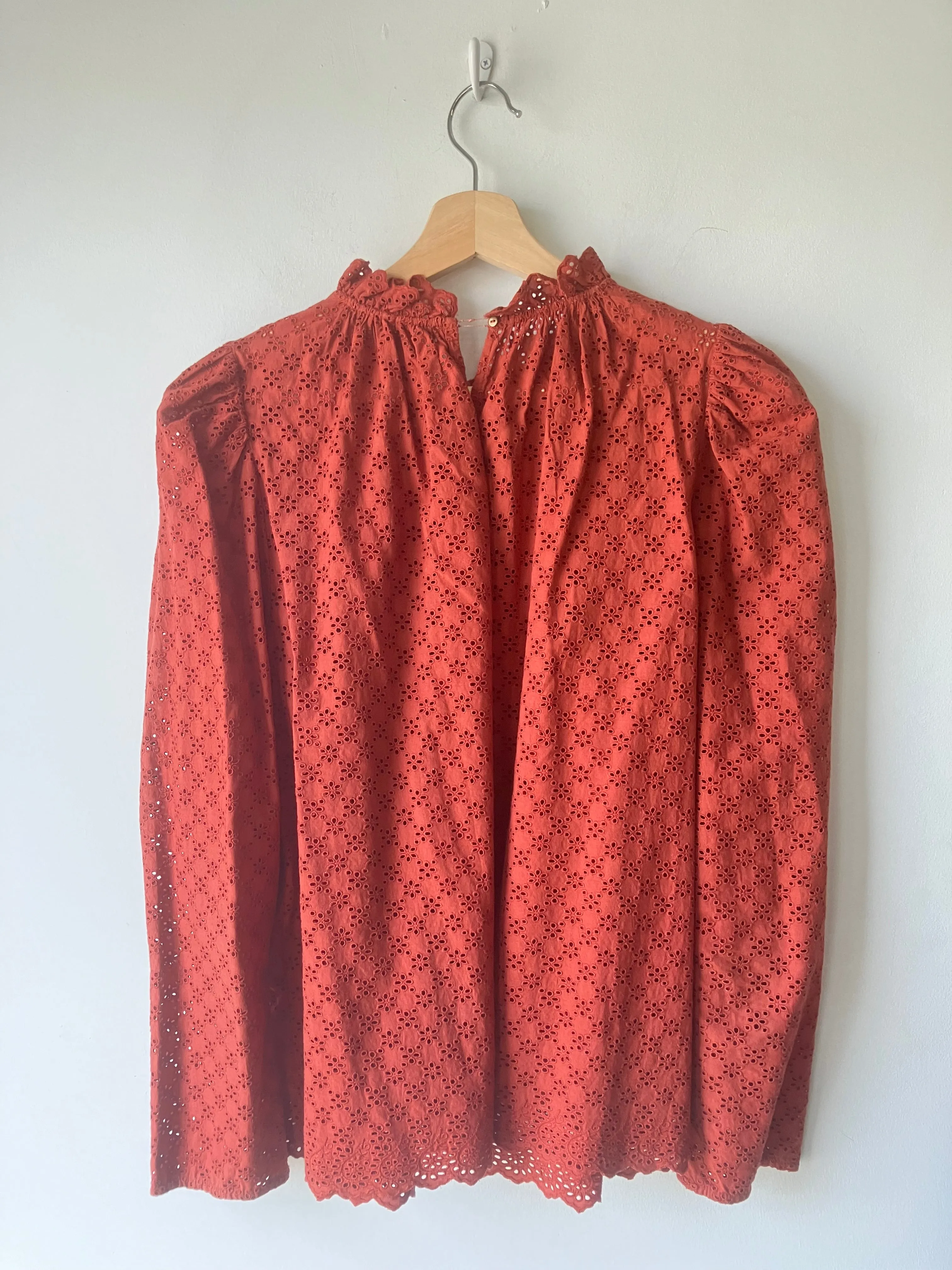 Ulla Johnson Rust Eyelet Top