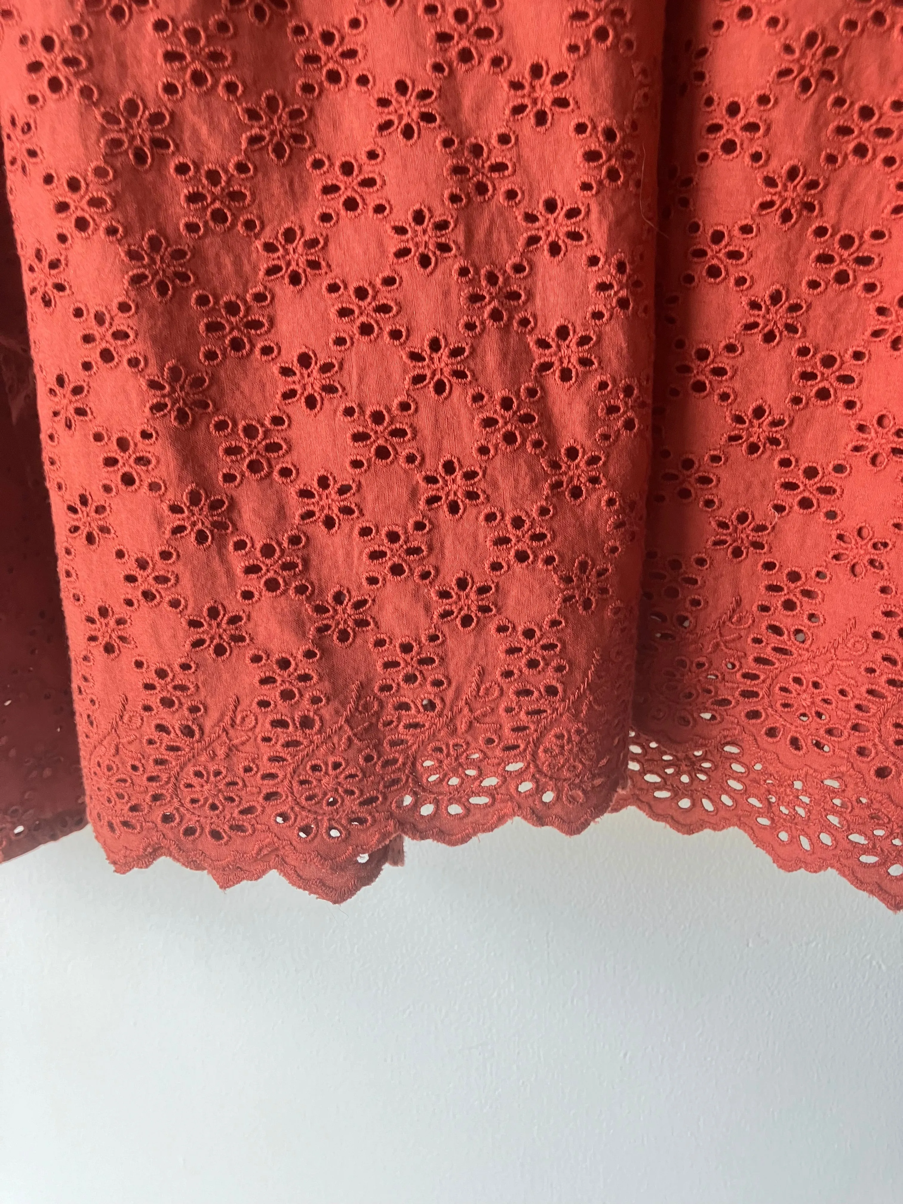 Ulla Johnson Rust Eyelet Top