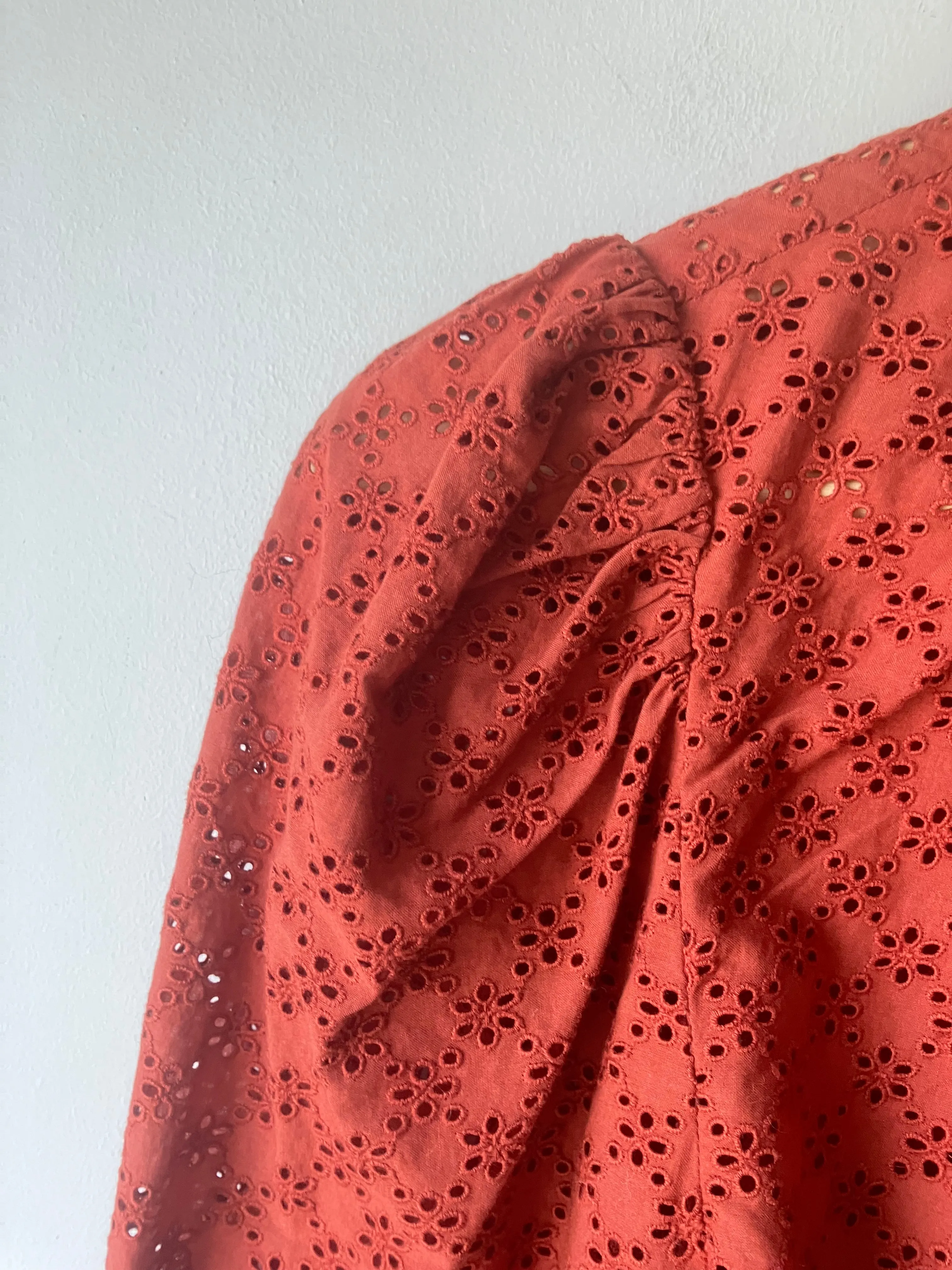 Ulla Johnson Rust Eyelet Top