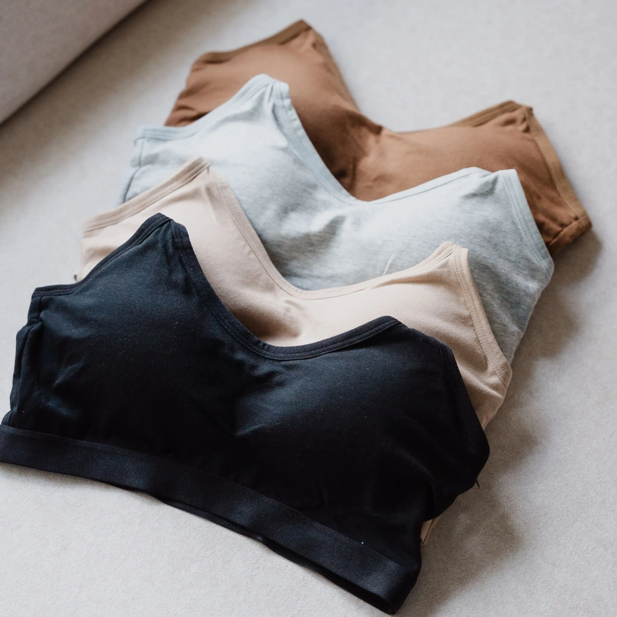 Urban Edge! Mini-Crop Sweetheart Bra Top (Solid Cotton) in Creme Nude