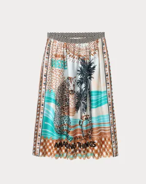Vanessa Safari Midi Print Skirt by Me369